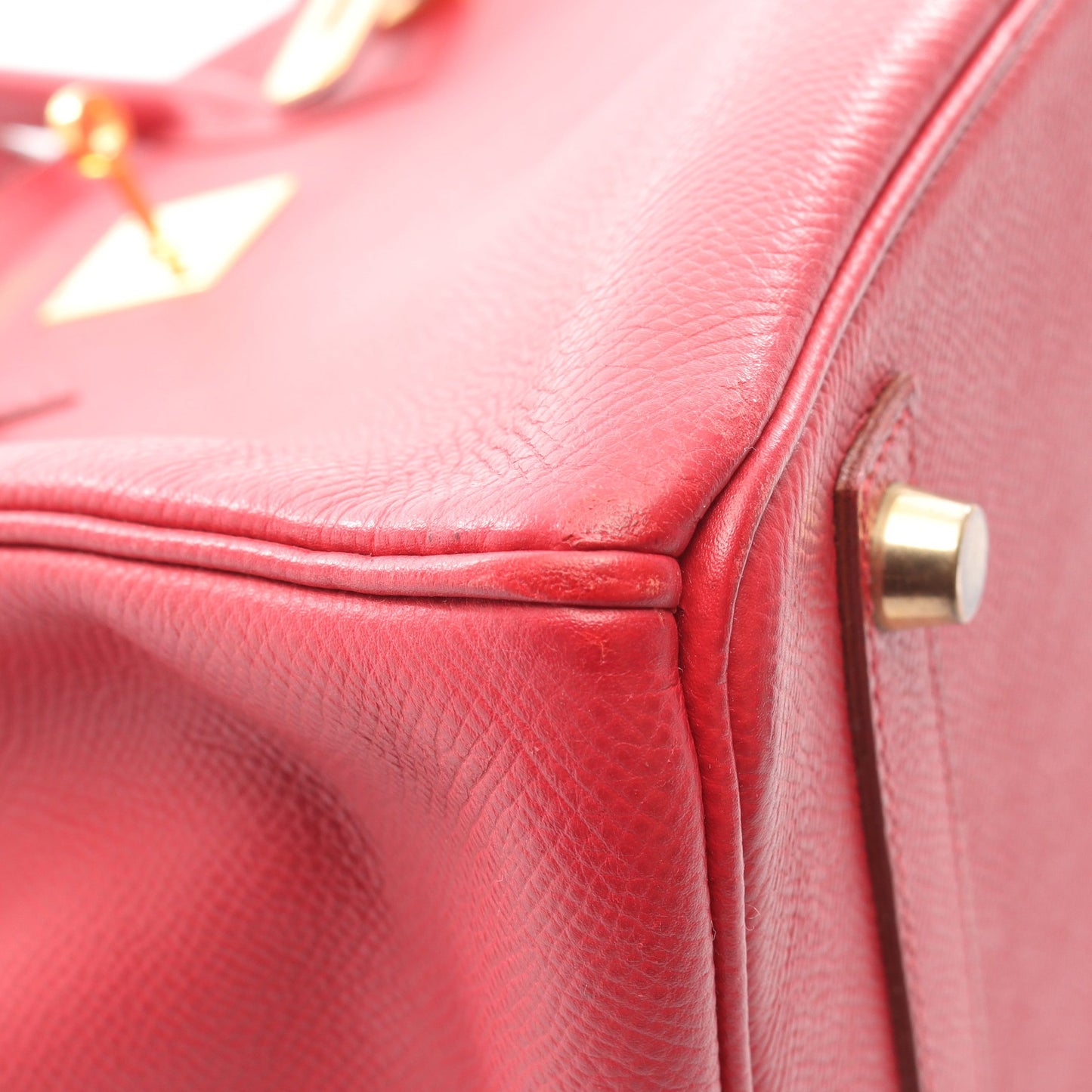 バーキン30 ルージュヴィフ ハンドバッグ ヴォーエプソン レッド ゴールド金具 □D刻印 エルメス バッグ HERMES