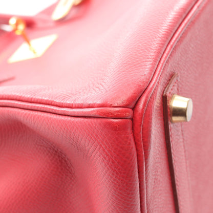 バーキン30 ルージュヴィフ ハンドバッグ ヴォーエプソン レッド ゴールド金具 □D刻印 エルメス バッグ HERMES