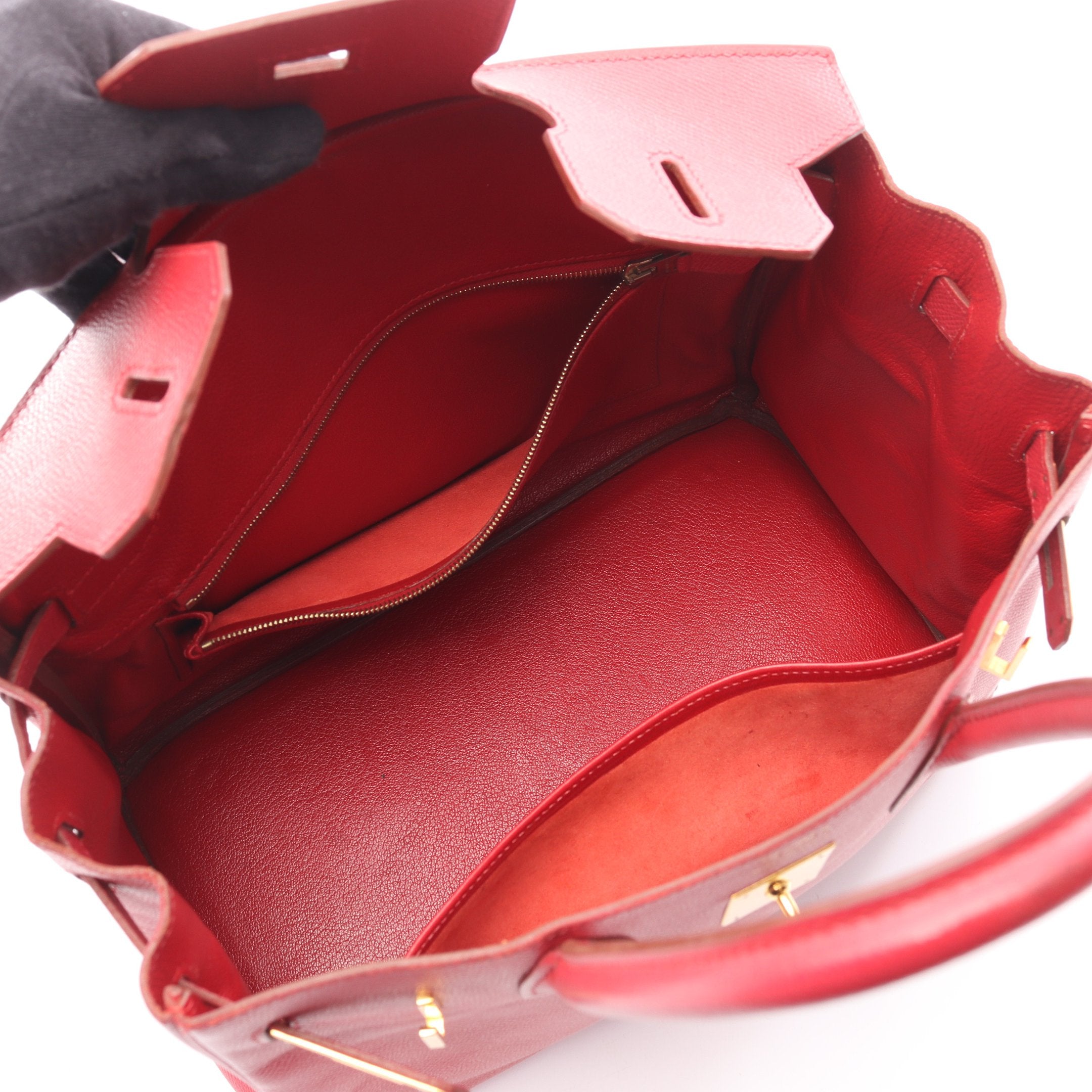 バーキン30 ルージュヴィフ ハンドバッグ ヴォーエプソン レッド