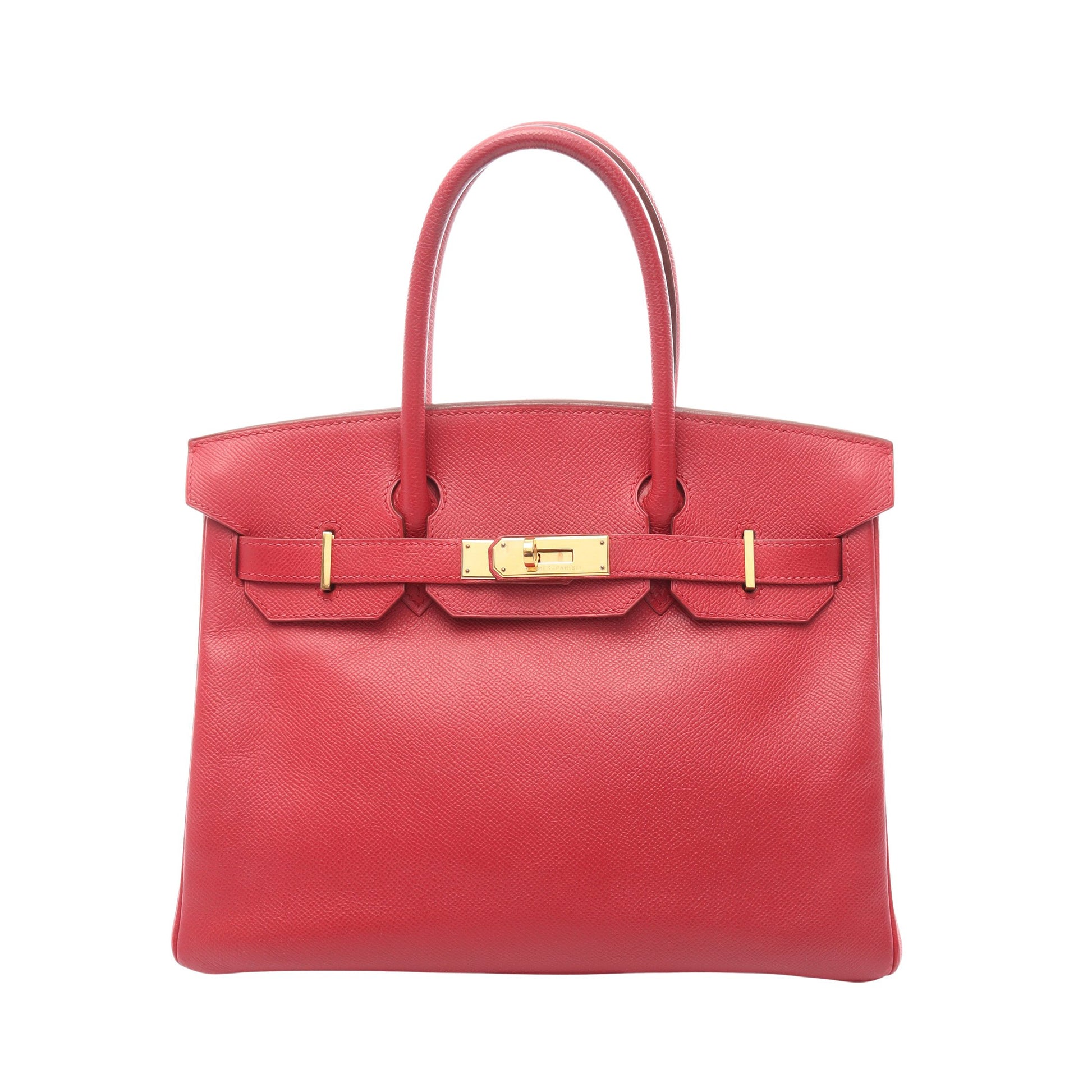 バーキン30 ルージュヴィフ ハンドバッグ ヴォーエプソン レッド ゴールド金具 □D刻印 エルメス バッグ HERMES
