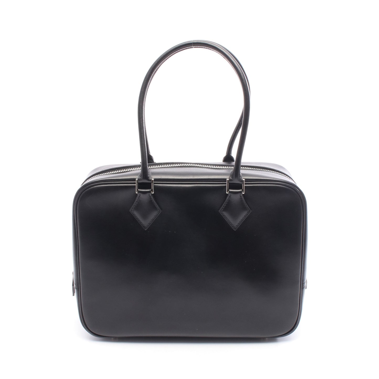 プリュム28 ハンドバッグ ボックスカーフ ブラック シルバー金具 □F刻印 エルメス バッグ HERMES