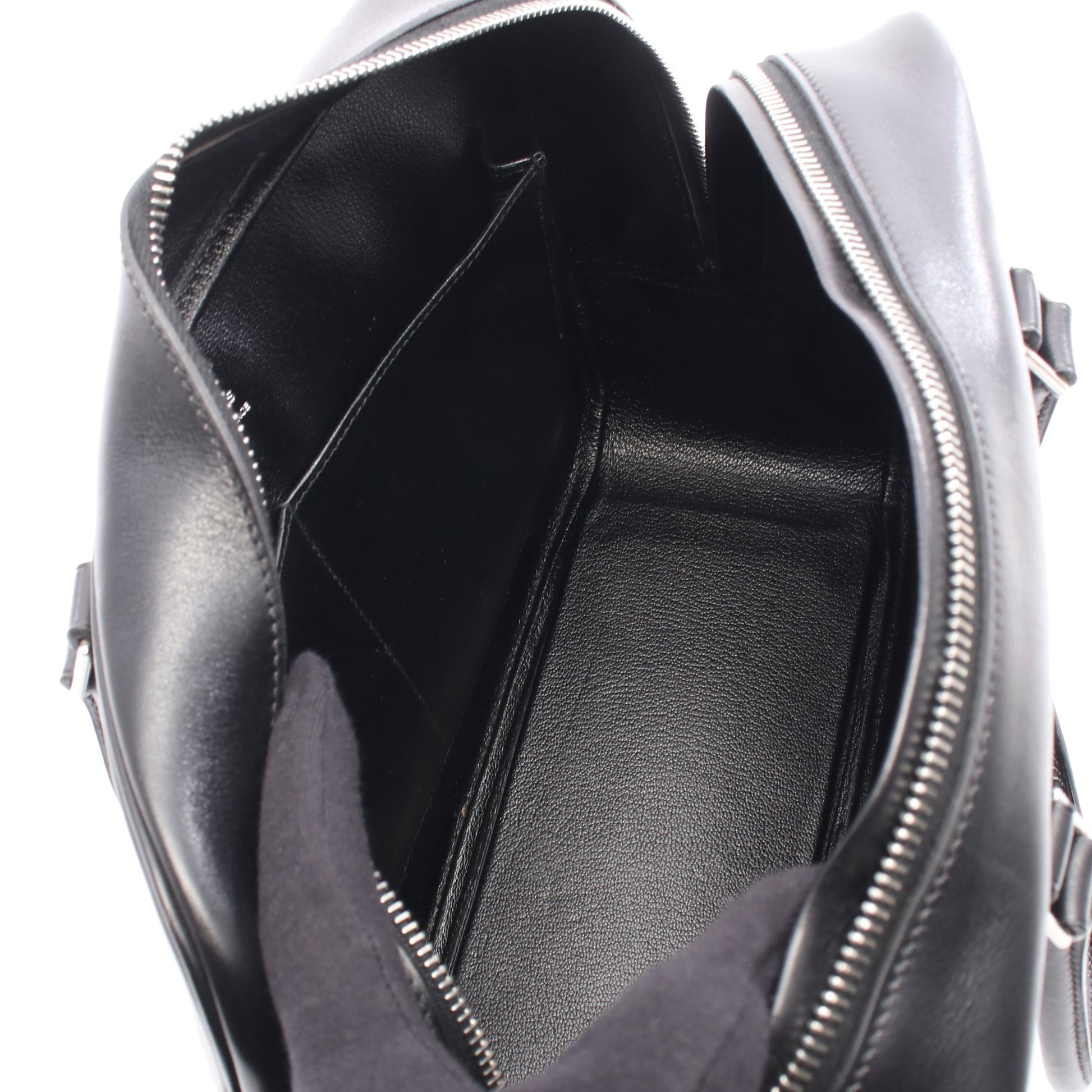 プリュム28 ハンドバッグ ボックスカーフ ブラック シルバー金具 □F刻印 エルメス バッグ HERMES