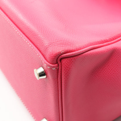 キャンディケリー32 ローズティリアン トスカ ハンドバッグ ヴォーエプソン ピンク シルバー金具 内縫い □O刻印 エルメス