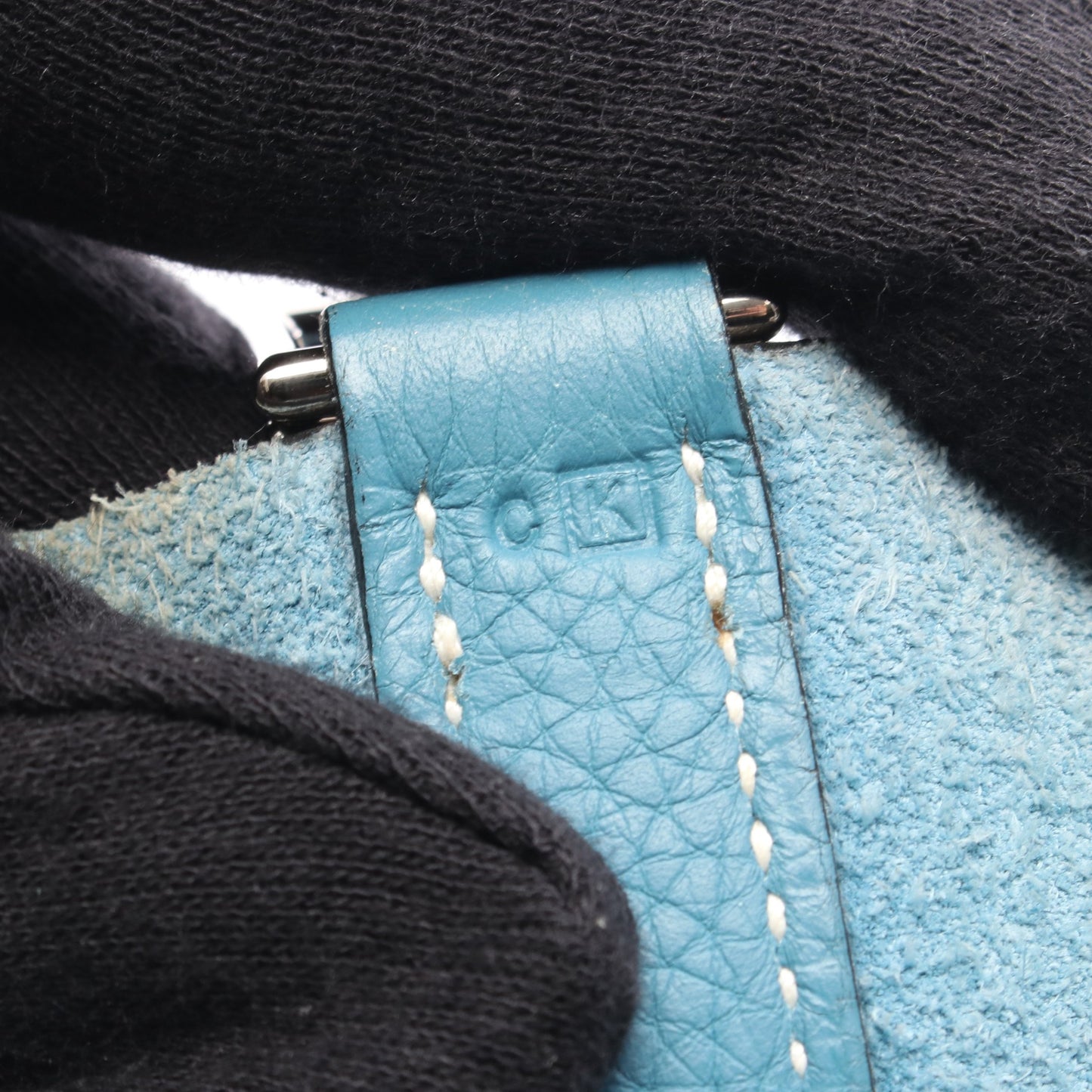 ピコタンMM ブルージーン ハンドバッグ トリヨンクレマンス ブルー シルバー金具 □K刻印 エルメス