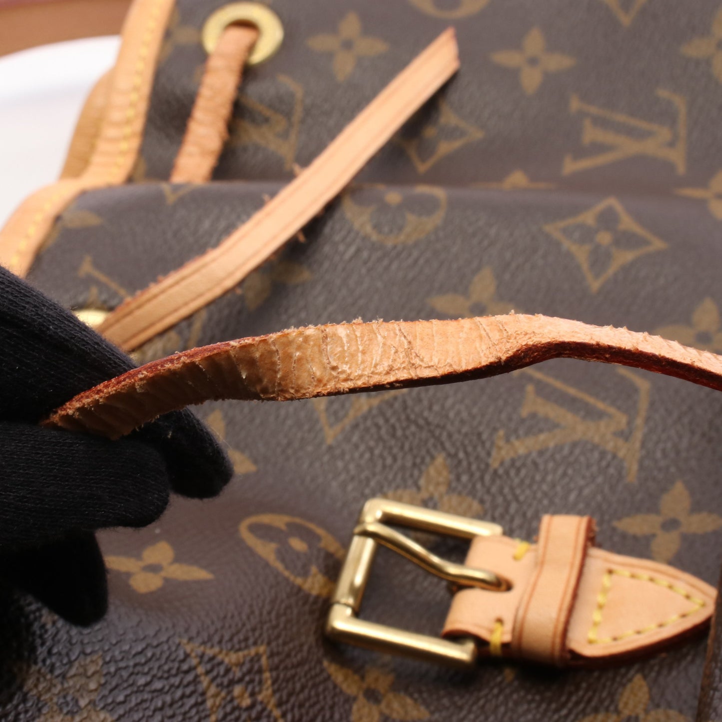 モンスリMM モノグラム バックパック リュックサック PVC レザー ブラウン ルイヴィトン バッグ LOUIS VUITTON