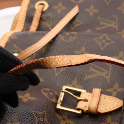 モンスリMM モノグラム バックパック リュックサック PVC レザー ブラウン ルイヴィトン バッグ LOUIS VUITTON