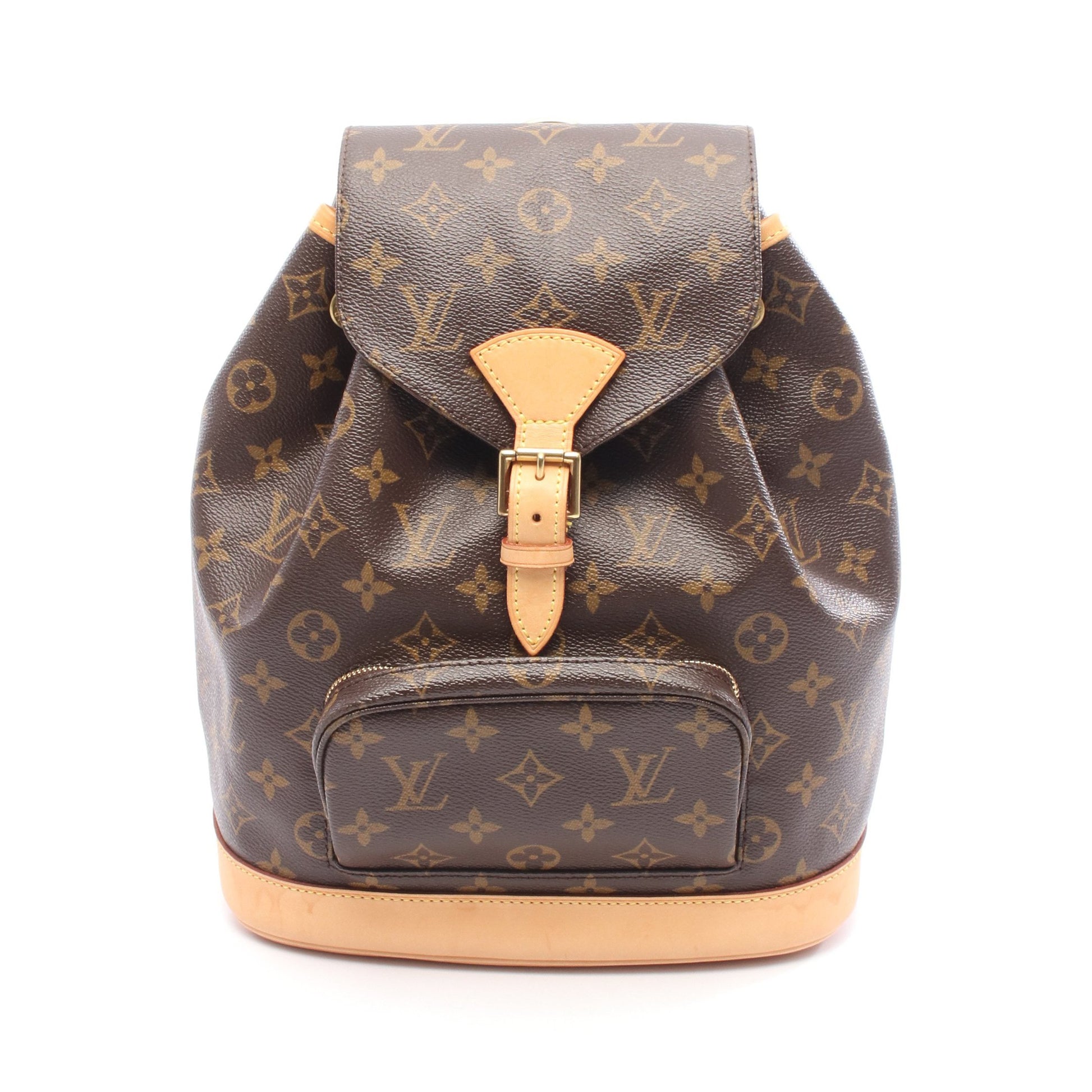 モンスリMM モノグラム バックパック リュックサック PVC レザー ブラウン ルイヴィトン バッグ LOUIS VUITTON