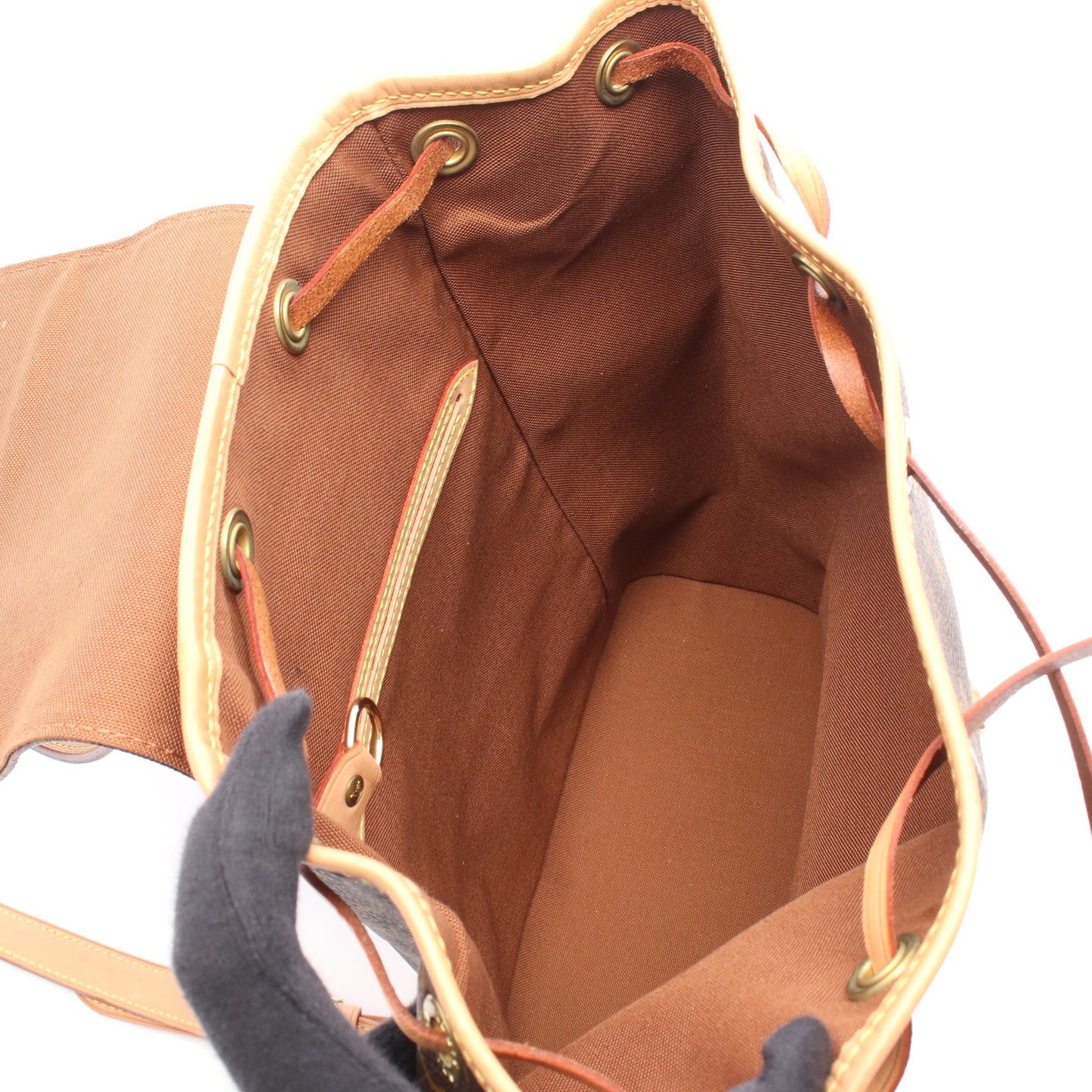 モンスリMM モノグラム バックパック リュックサック PVC レザー ブラウン ルイヴィトン