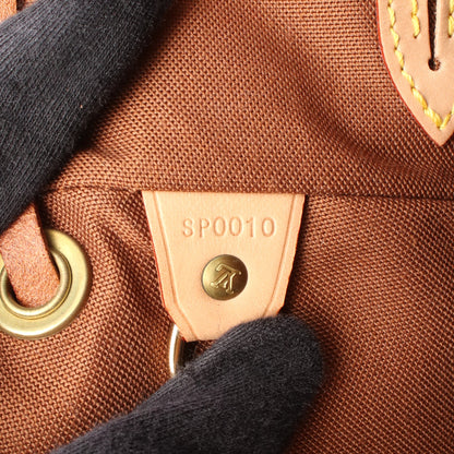 モンスリMM モノグラム バックパック リュックサック PVC レザー ブラウン ルイヴィトン