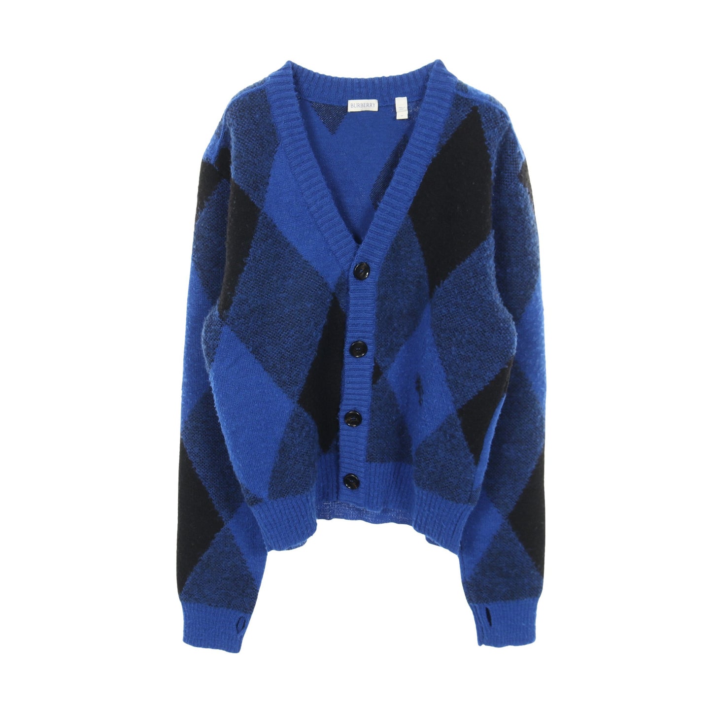 Argyle Check カーディガン ウール ブルー ブラック バーバリー トップス BURBERRY