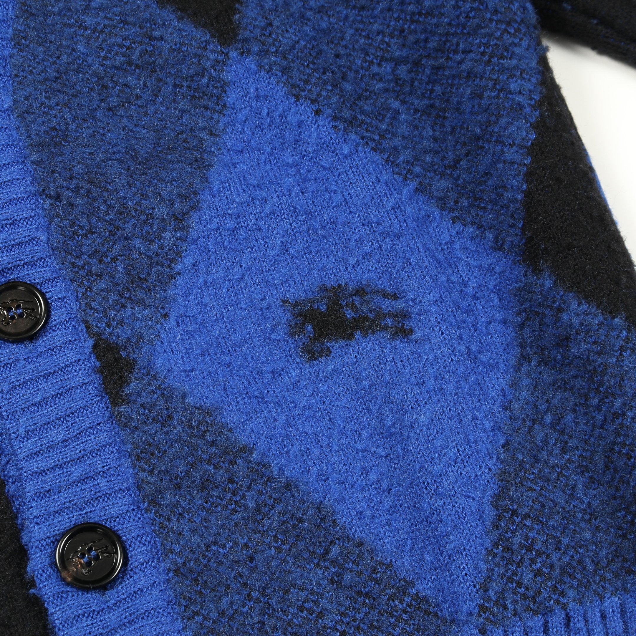 Argyle Check カーディガン ウール ブルー ブラック バーバリー – RECLO