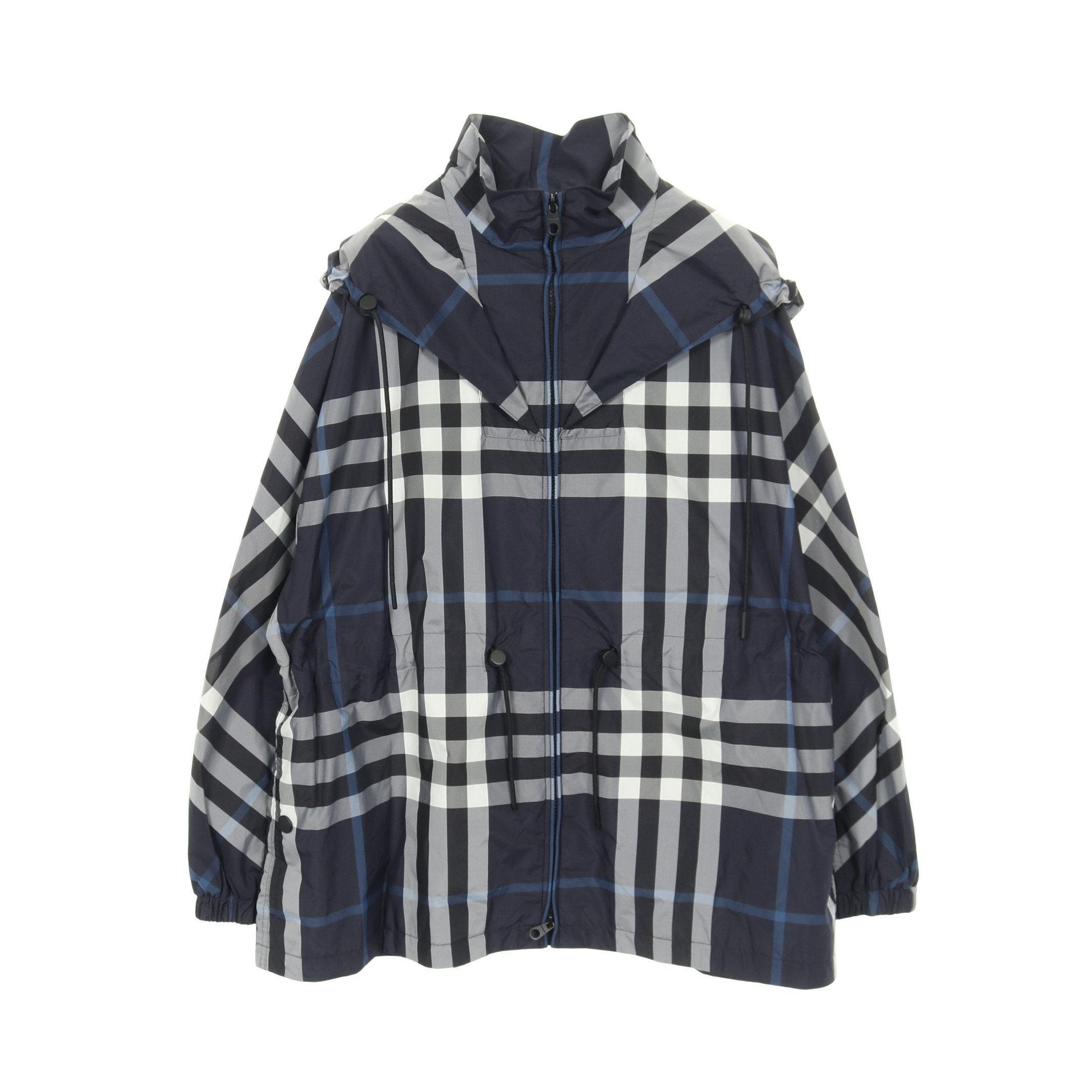 BURBERRY☆紺ブレザー☆チェックセットアップ ジャケット チェック ネイビー グレー フード付き バーバリー – RECLO