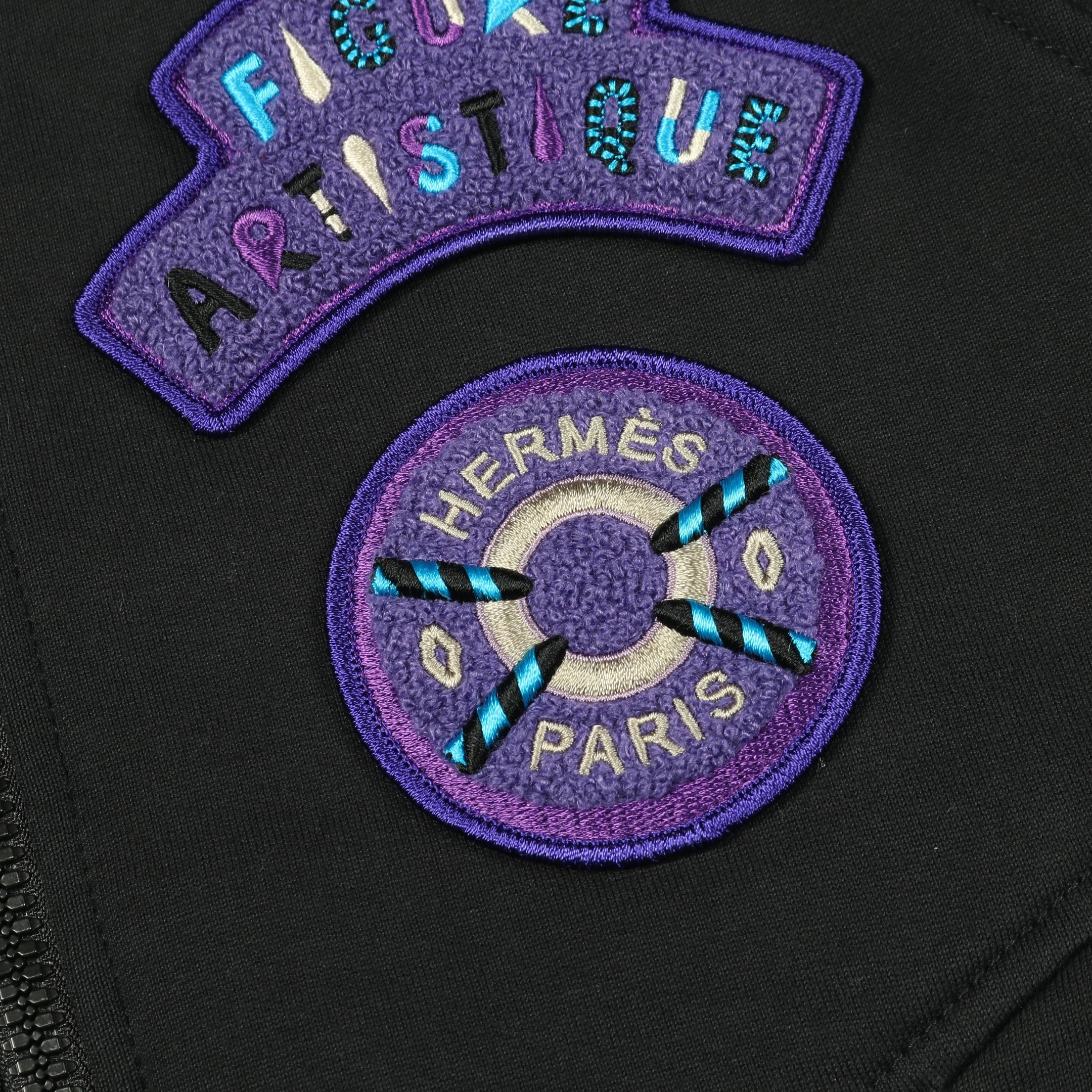 FIGURE ARTISTIQUE ブルゾン 刺繍 コットン ブラック パープル グレー