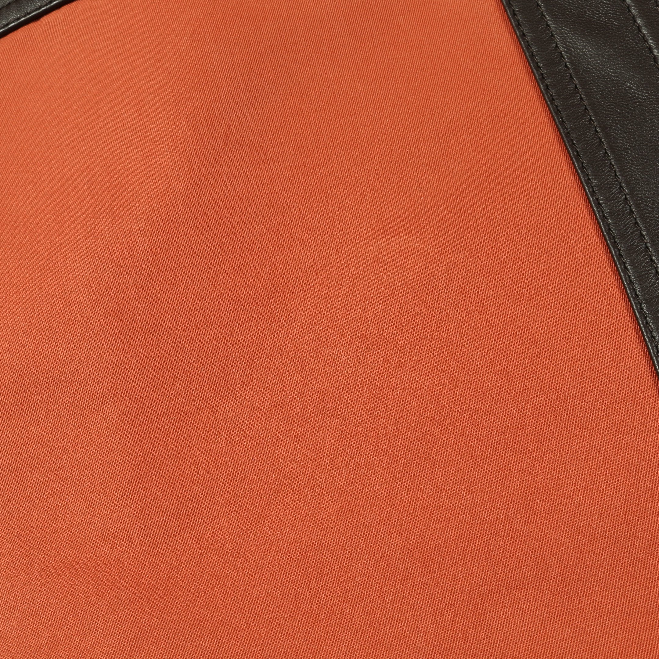 ステンカラーコート コットン ラムスキン オレンジ ダークブラウン