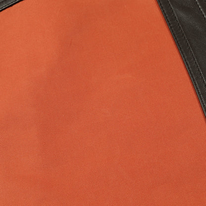 ステンカラーコート コットン ラムスキン オレンジ ダークブラウン エルメス アウター HERMES