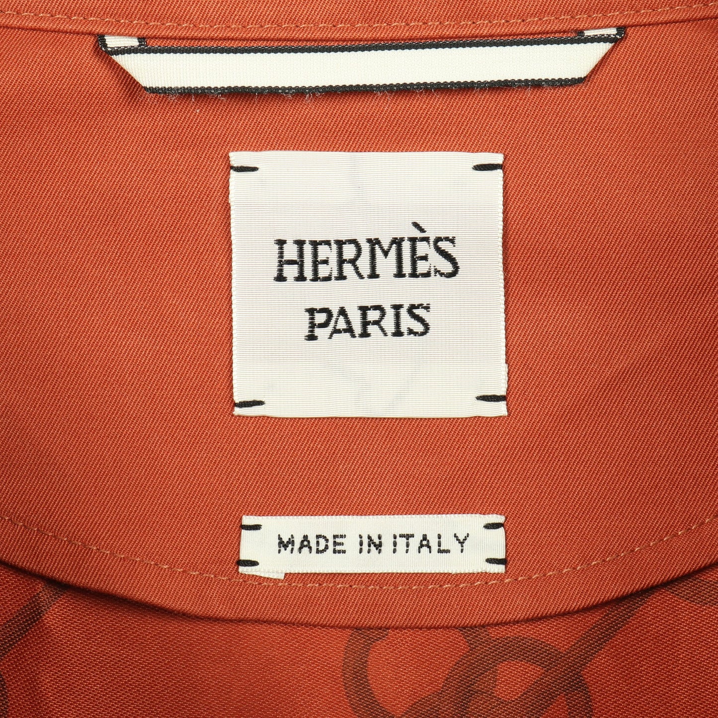 ステンカラーコート コットン ラムスキン オレンジ ダークブラウン エルメス アウター HERMES