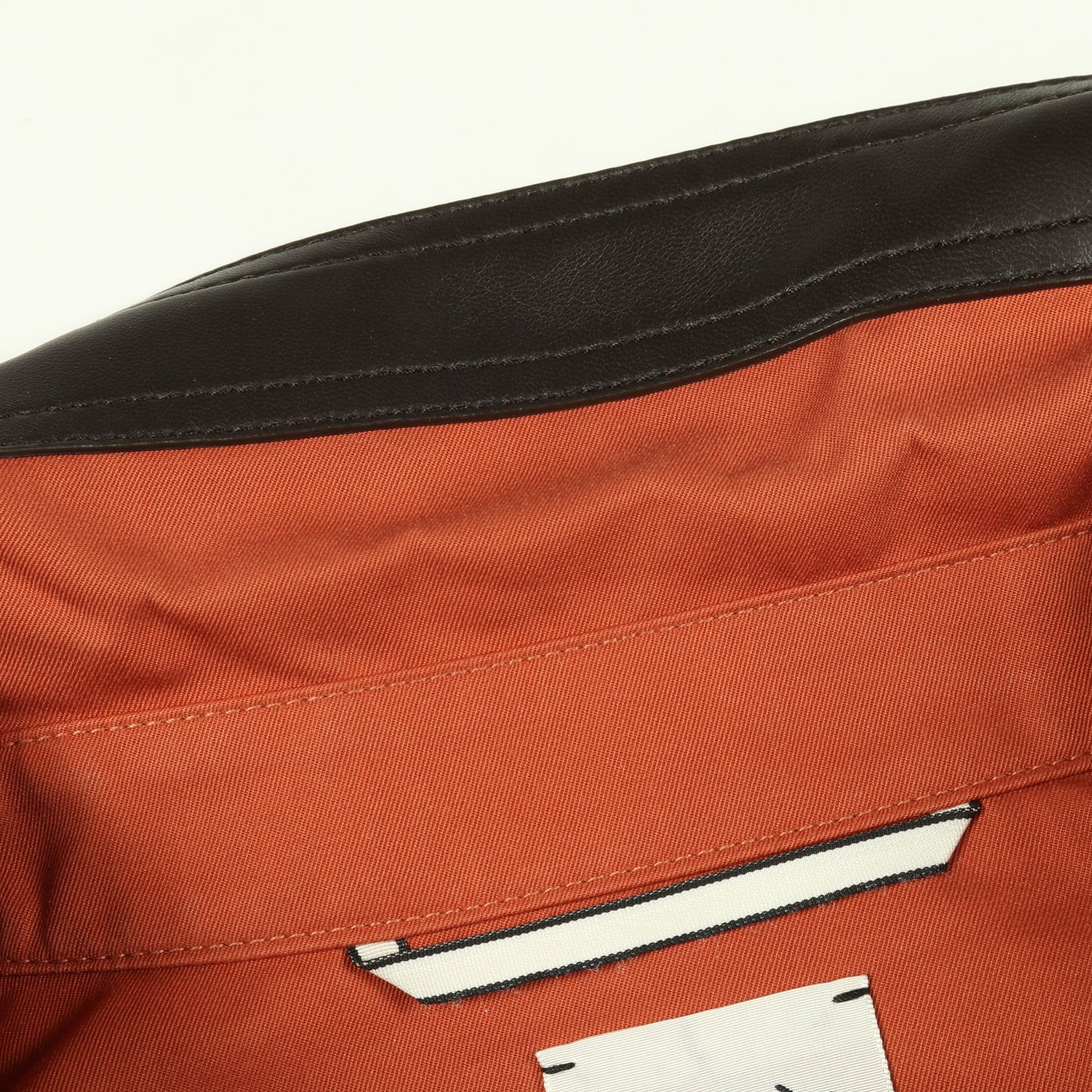 ステンカラーコート コットン ラムスキン オレンジ ダークブラウン エルメス アウター HERMES