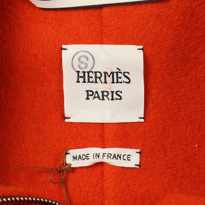 コート チェック カシミヤ ウール オレンジ ベージュ ブラック フード付き エルメス アウター HERMES