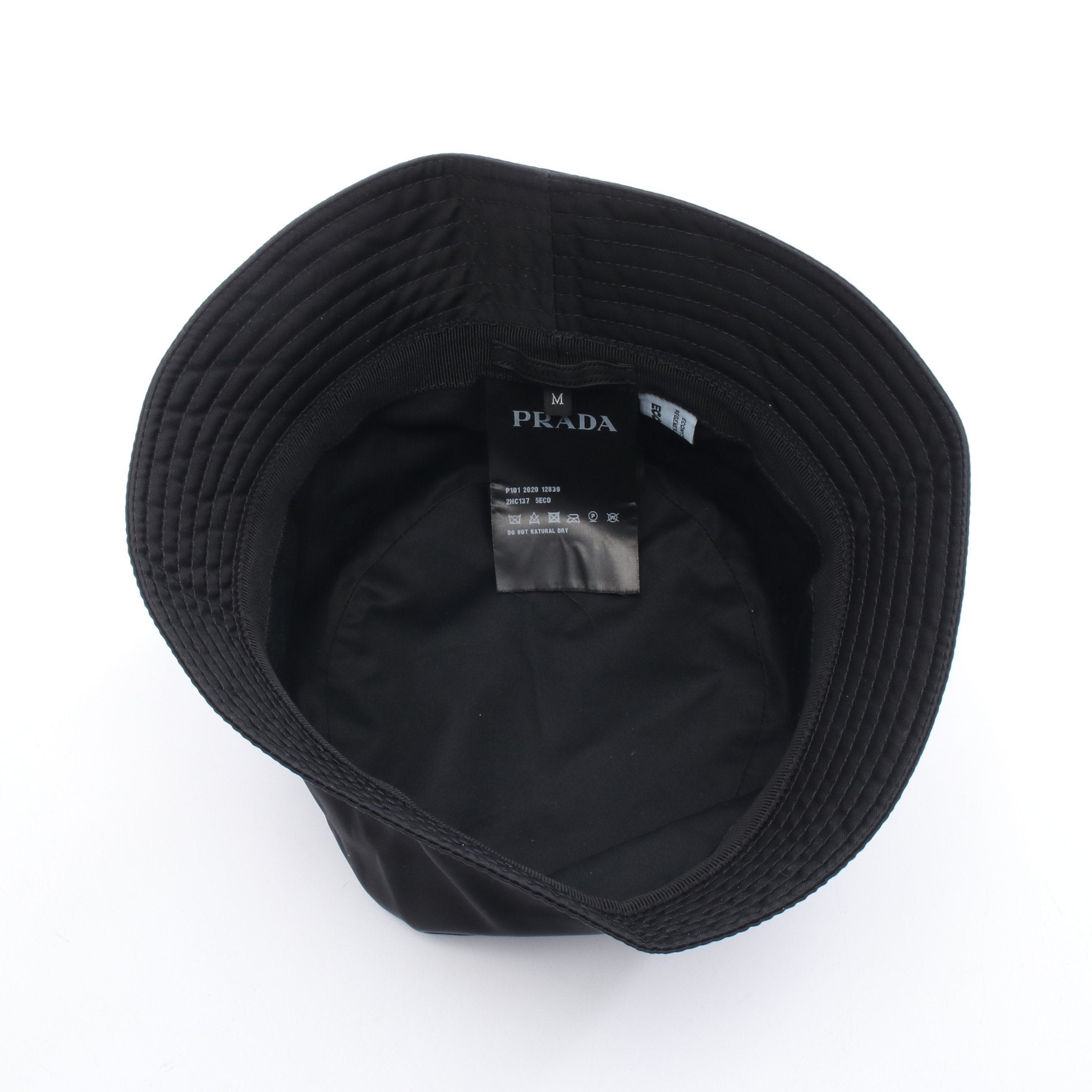 Re-Nylon バケット ハット ナイロン ブラック 三角プレート プラダ – RECLO