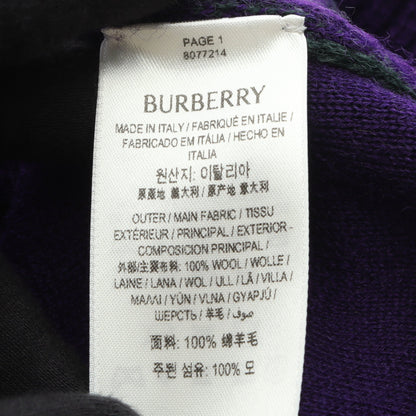 ニット クルーネック アーガイル ウール パープル グリーン タッセル バーバリー トップス BURBERRY