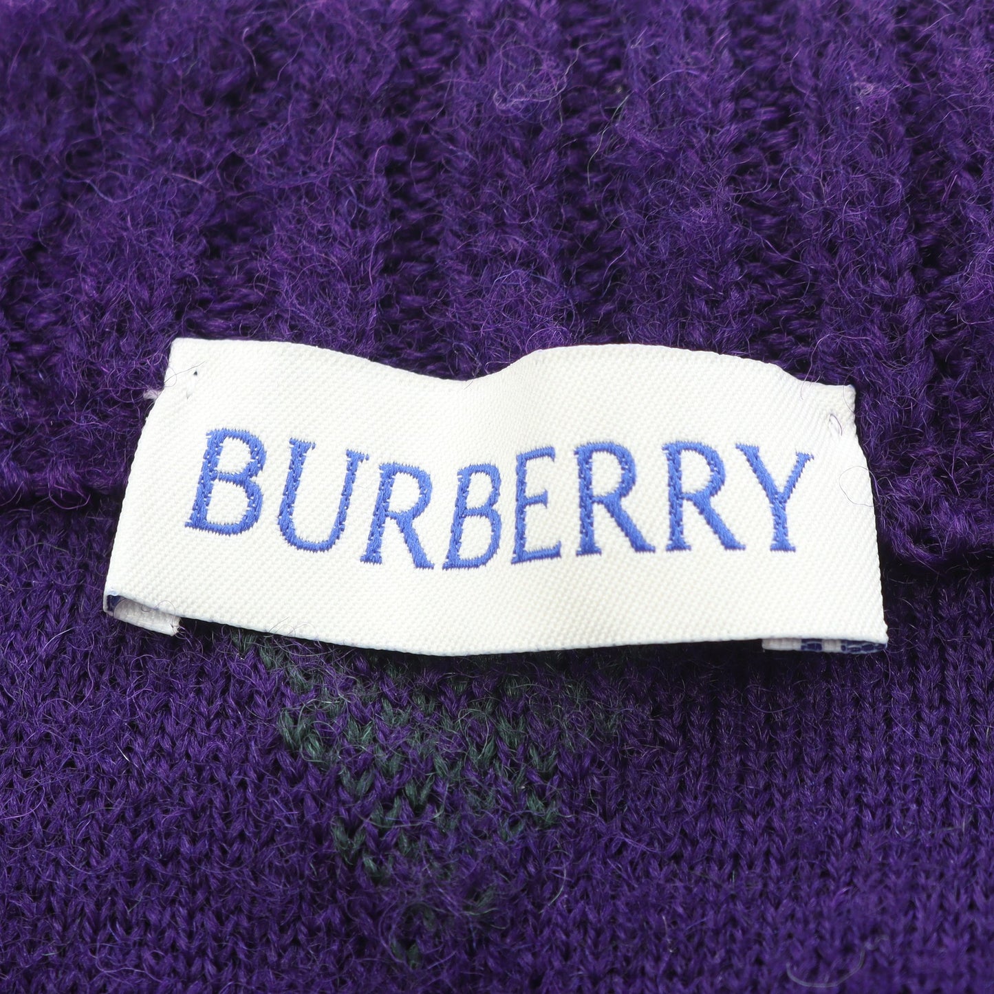 ニット クルーネック アーガイル ウール パープル グリーン タッセル バーバリー トップス BURBERRY