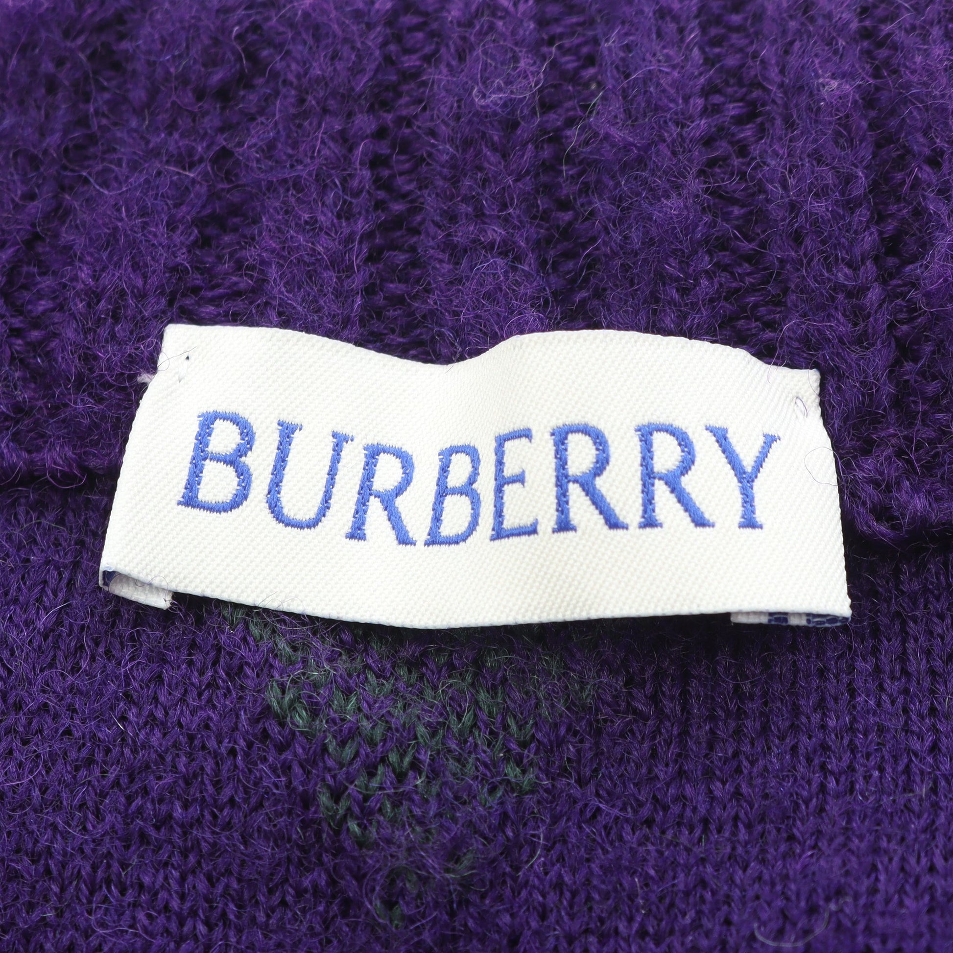 ニット クルーネック アーガイル ウール パープル グリーン タッセル バーバリー トップス BURBERRY