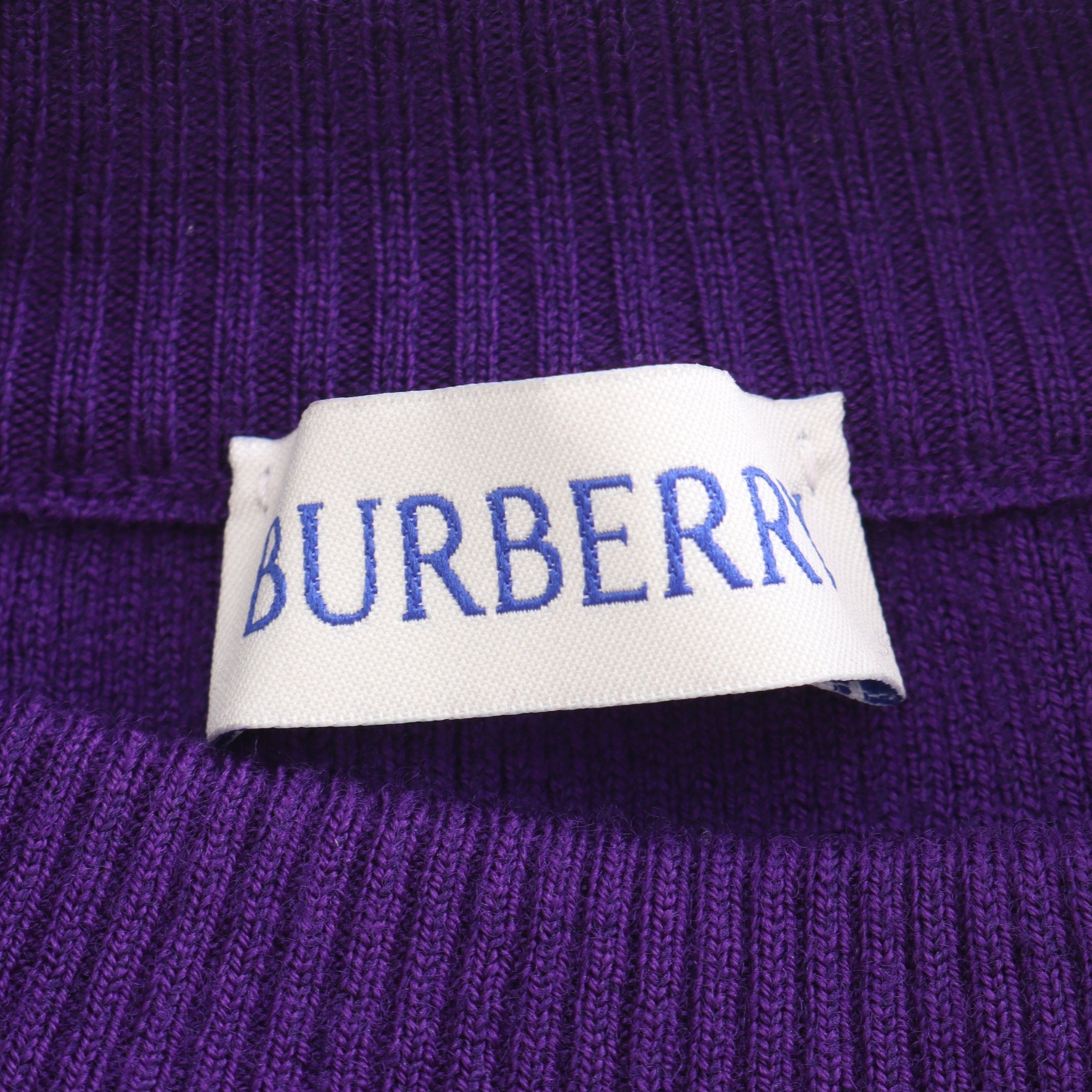 バーバリー BURBERRY ニット 衣料品 トップス ウール レディース パープル系 【中古】 リブ ニット ロゴ ウール パープル バーバリー – RECLO