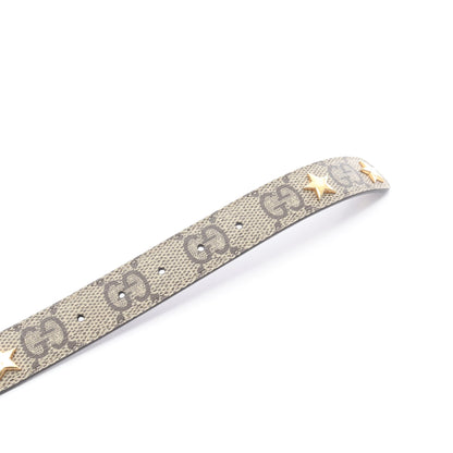 Memorable Buckle GGスプリーム ベルト スター PVC レザー ベージュ ダークブラウン グッチ 財布・小物 GUCCI