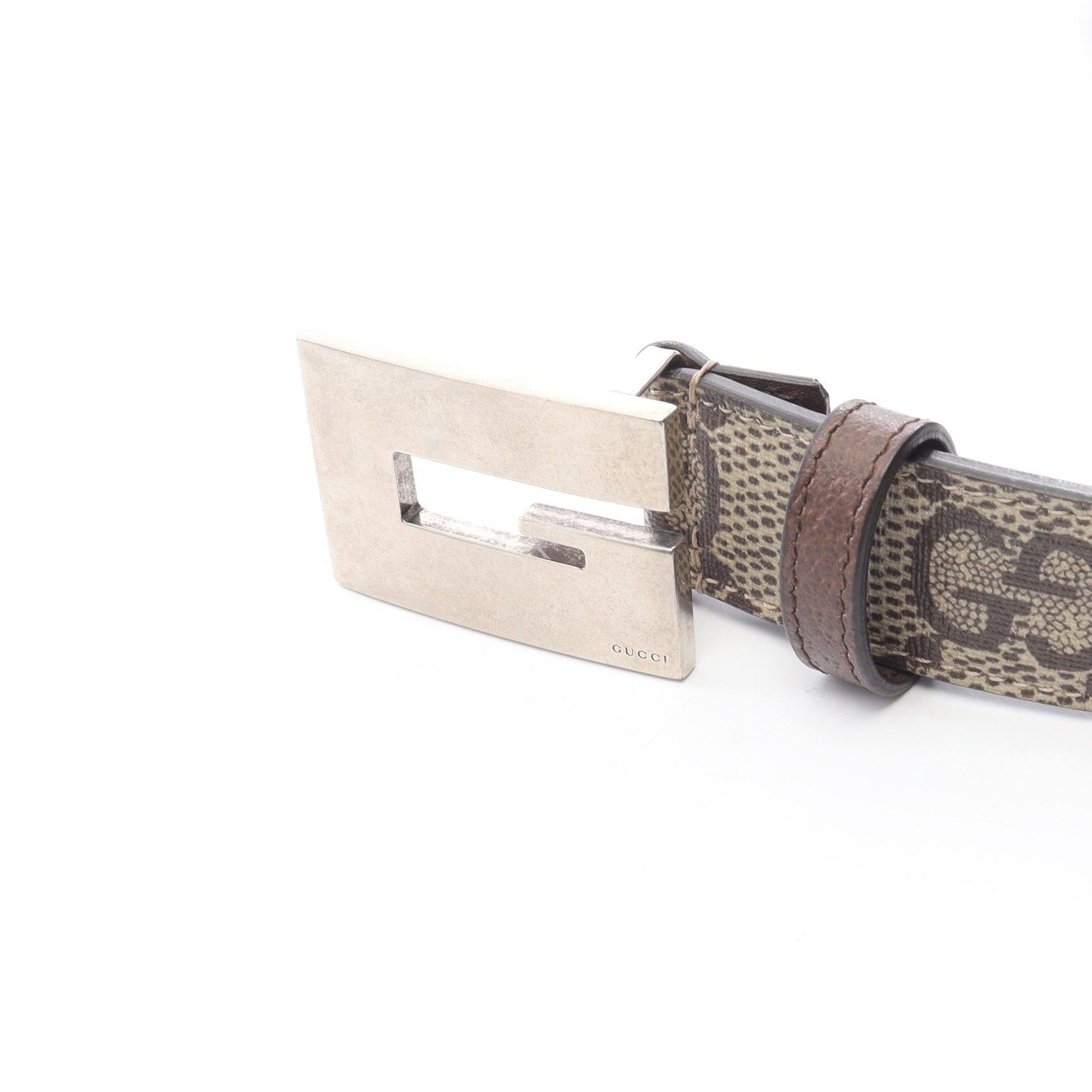 Memorable Buckle GGスプリーム ベルト スター PVC レザー ベージュ ダークブラウン グッチ 財布・小物 GUCCI