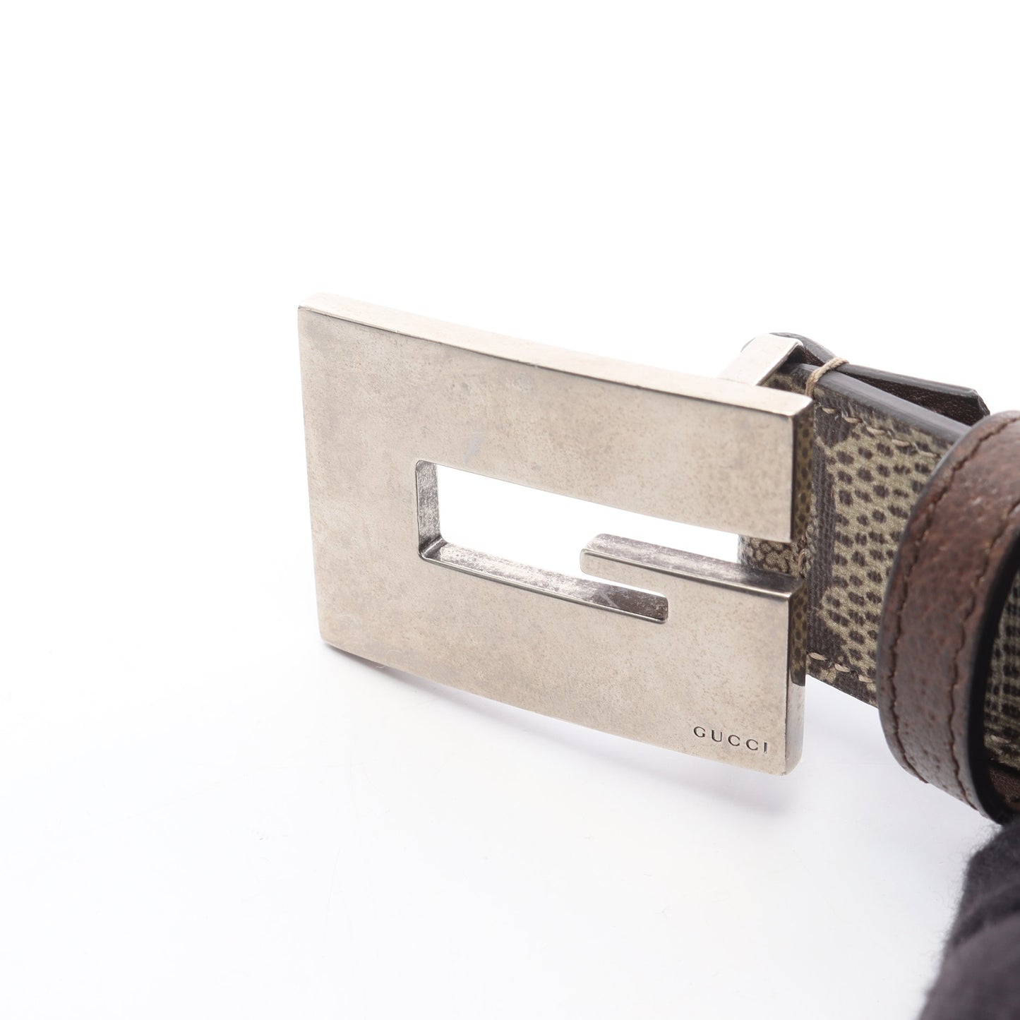 Memorable Buckle GGスプリーム ベルト スター PVC レザー ベージュ ダークブラウン グッチ 財布・小物 GUCCI