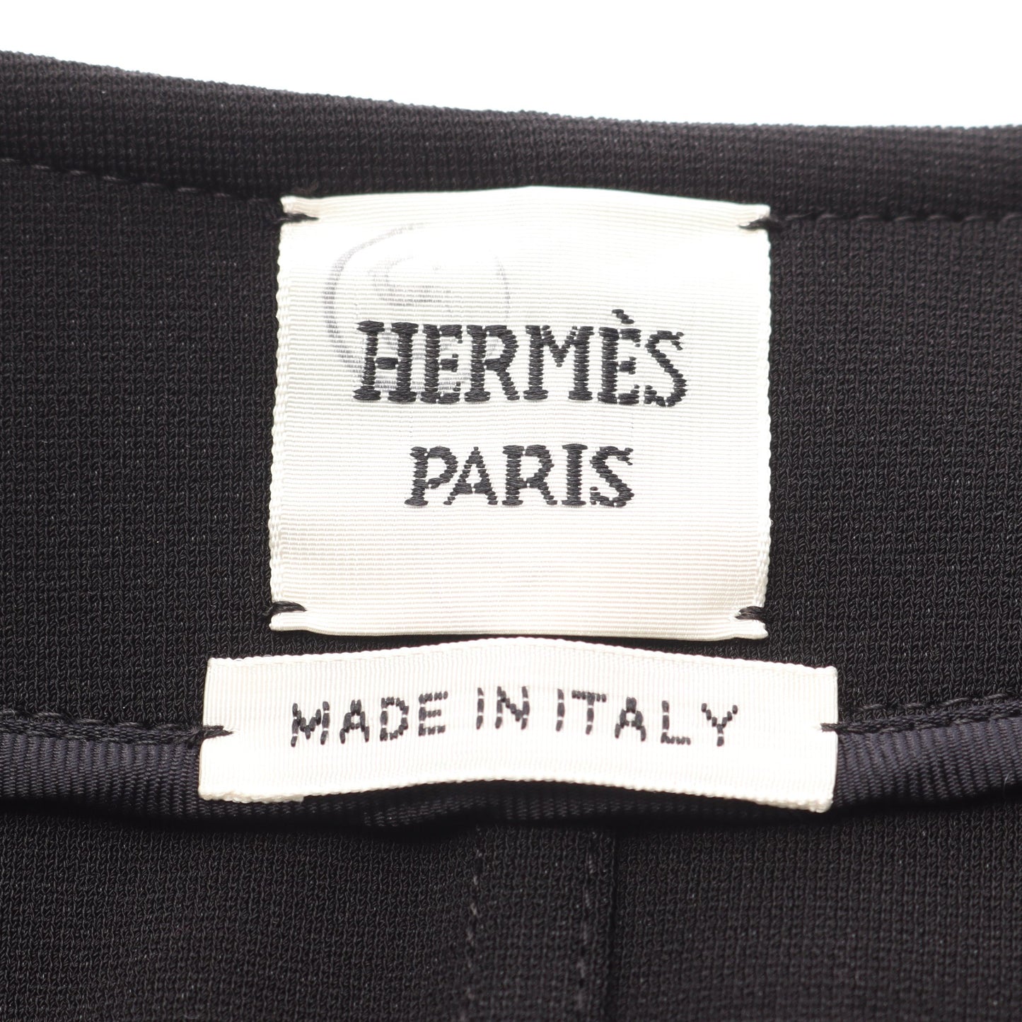 ジップアップ ノーカラージャケット ビスコース ブラック エルメス アウター HERMES