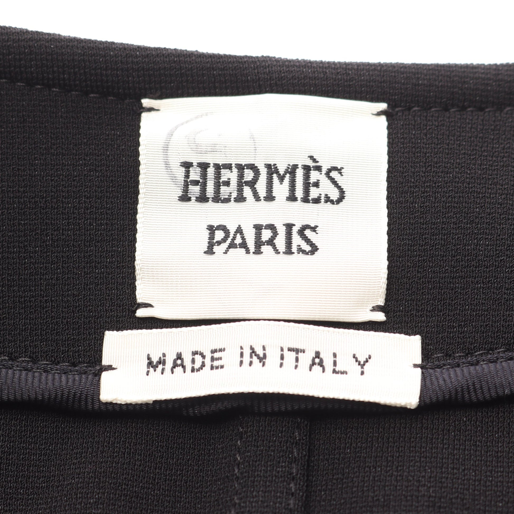 ジップアップ ノーカラージャケット ビスコース ブラック エルメス アウター HERMES
