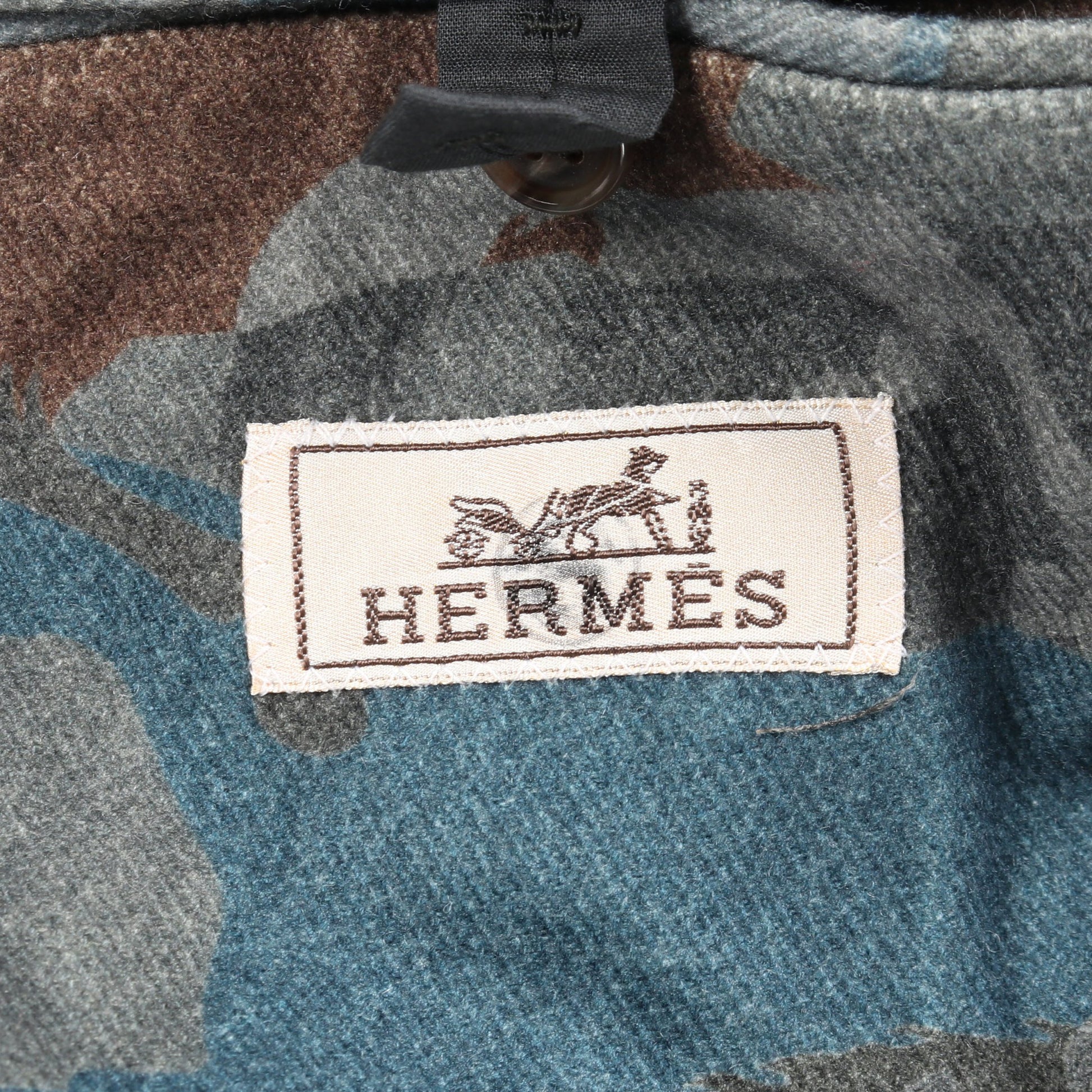 テーラードジャケット チェック 千鳥格子 ウール シルク カシミヤ グレー ブラウン ブルー エルメス アウター HERMES