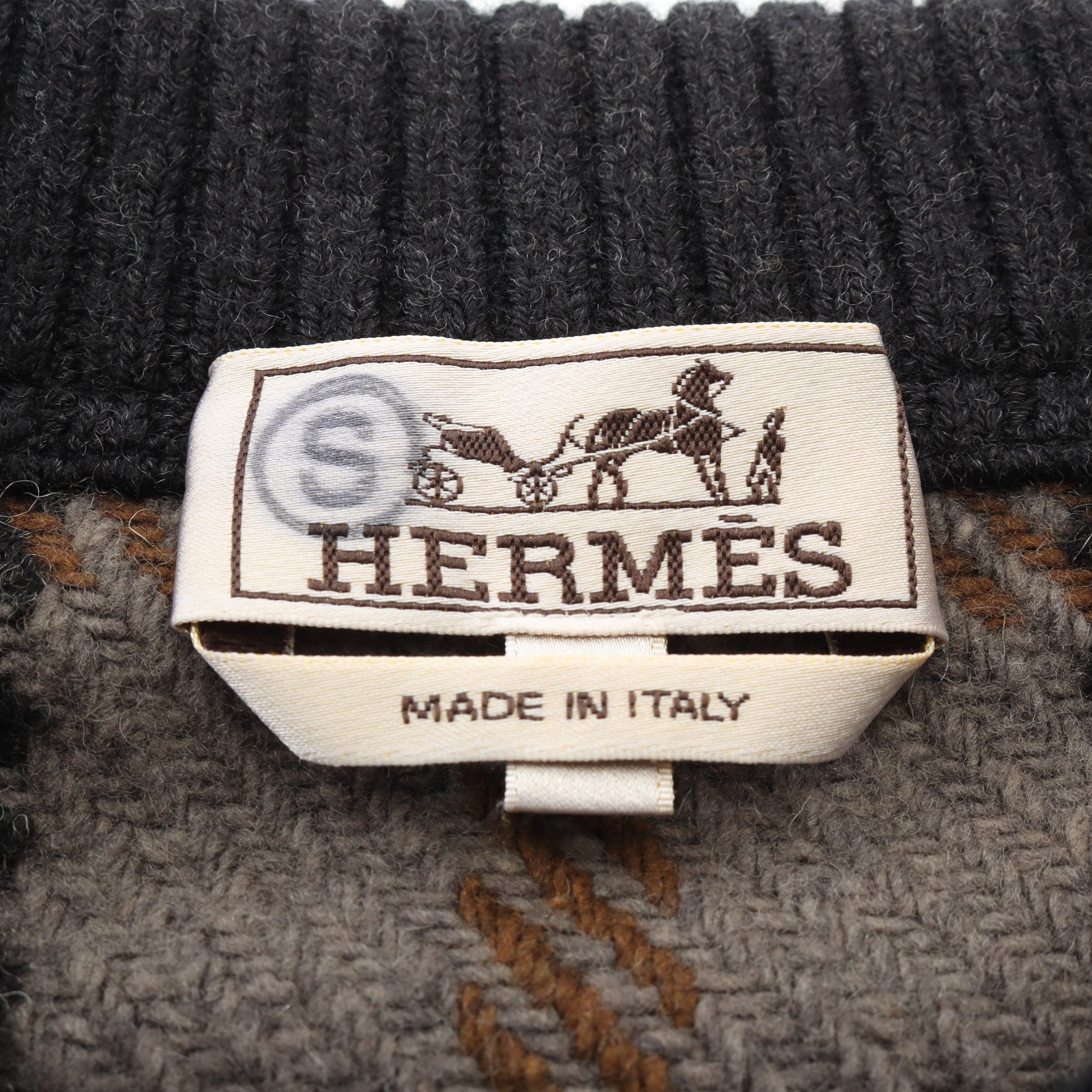 セーター ニット チェック ウール グレー マルチカラー エルメス トップス HERMES