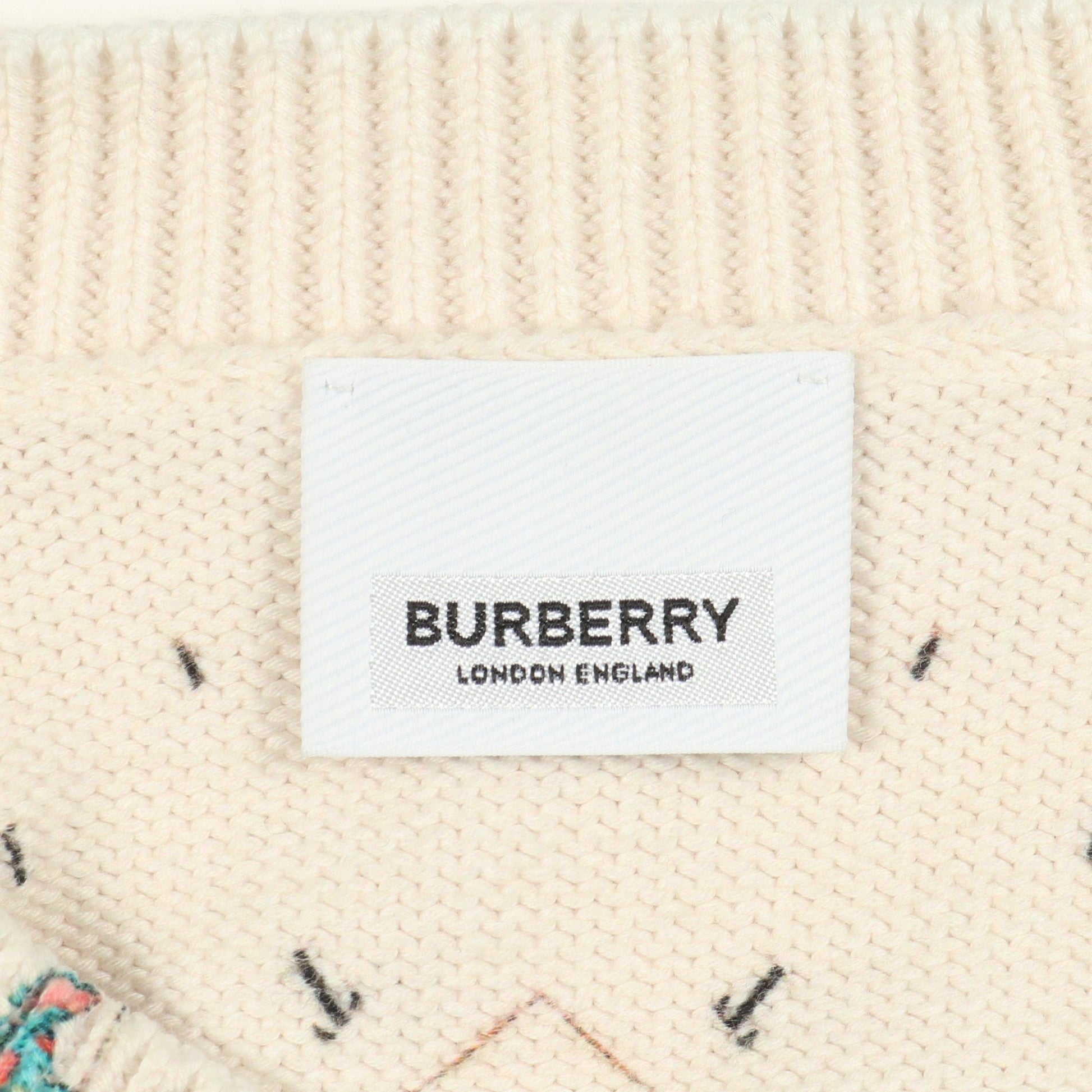 GLOBE マッププリント セーター ニット コットン ライトブルー ベージュ マルチカラー バーバリー トップス BURBERRY
