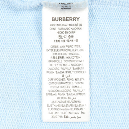 ホースフェリープリント クロップドフーディ プルオーバーパーカー コットン ライトブルー バーバリー トップス BURBERRY