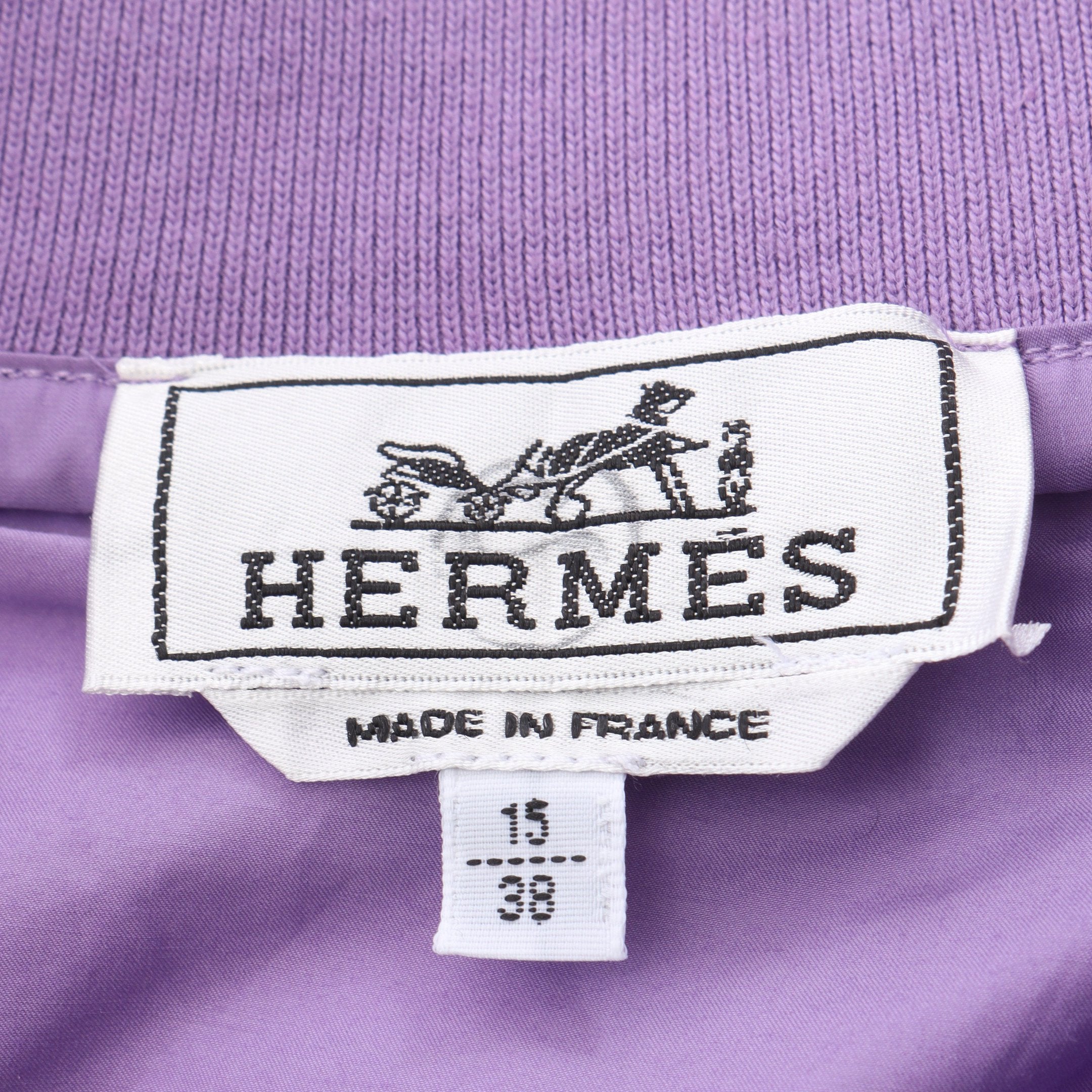 HERMES エルメス ブラウス ハーフジップ ハーフジップ ブラウス コットン パープル エルメス – RECLO