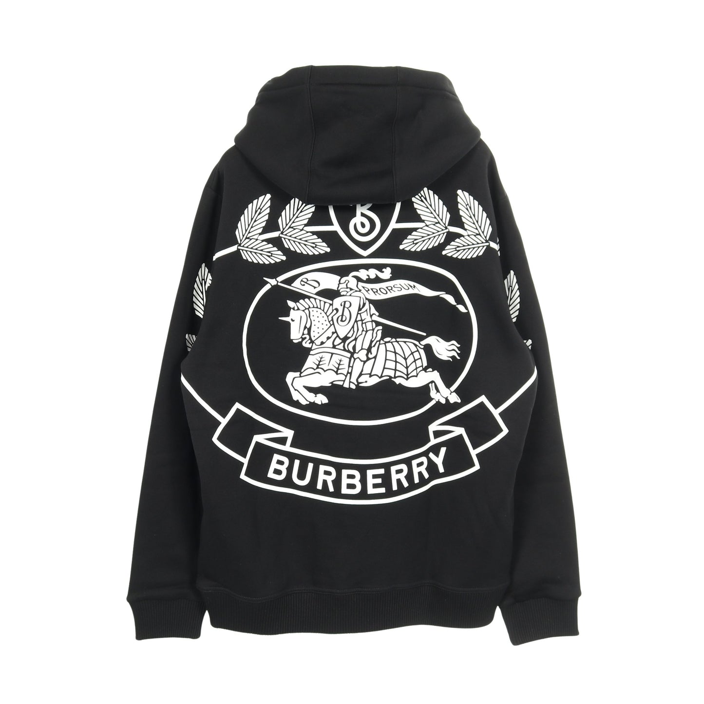 EKD PRINT COTTON BLEND HOODIE プルオーバーパーカー コットン ブラック バーバリー トップス BURBERRY