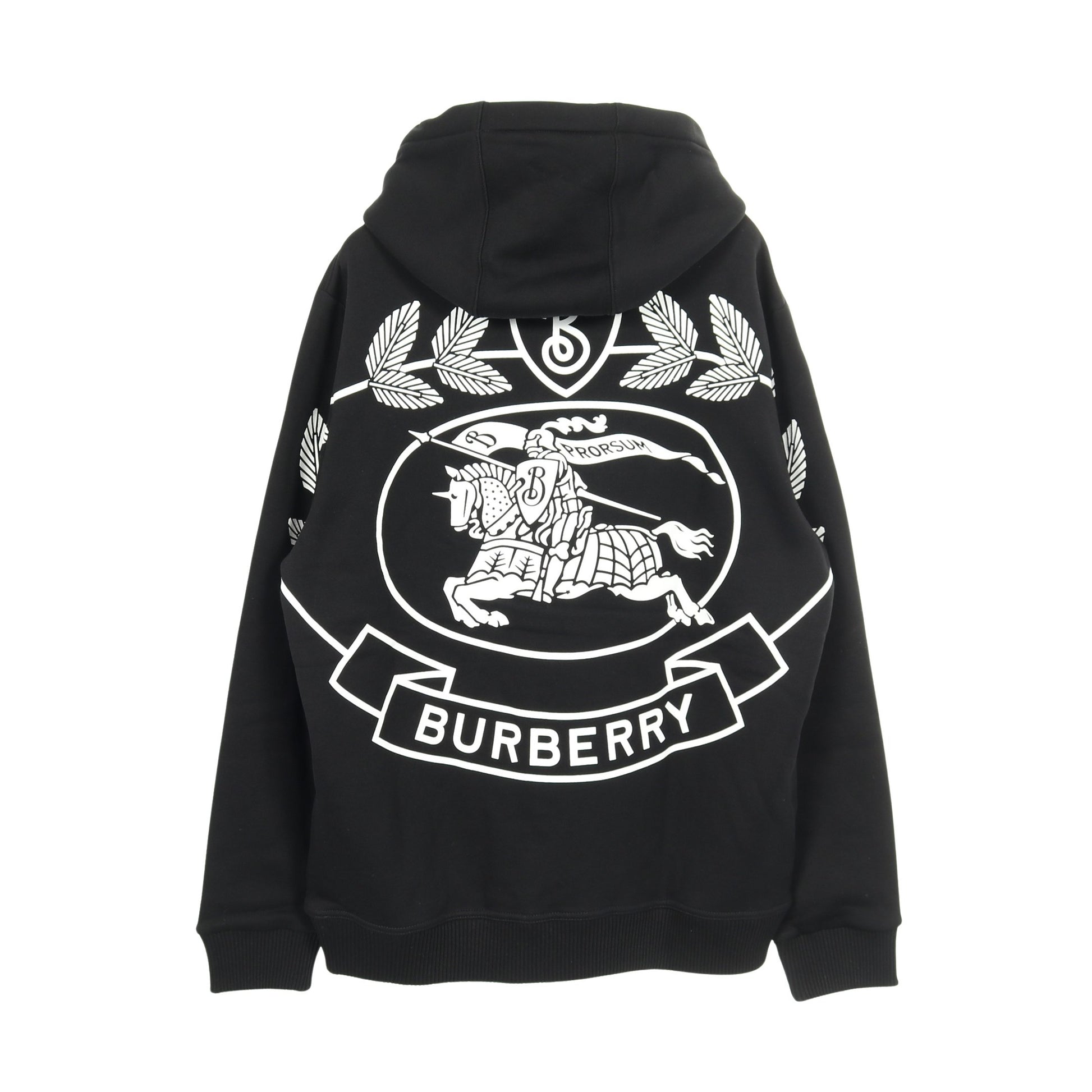 EKD PRINT COTTON BLEND HOODIE プルオーバーパーカー コットン ブラック バーバリー トップス BURBERRY