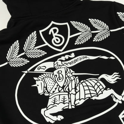 EKD PRINT COTTON BLEND HOODIE プルオーバーパーカー コットン ブラック バーバリー トップス BURBERRY