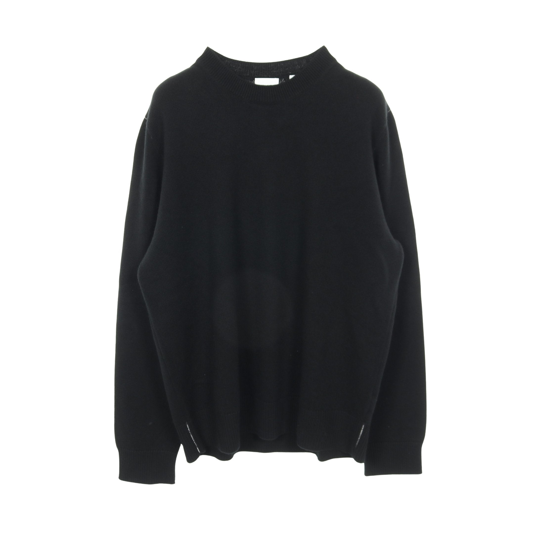 BURBERRY 黒クルーネックセーター Burberry Men's Wool Knit Check-Trim Crewneck Sweater | Neiman Marcus