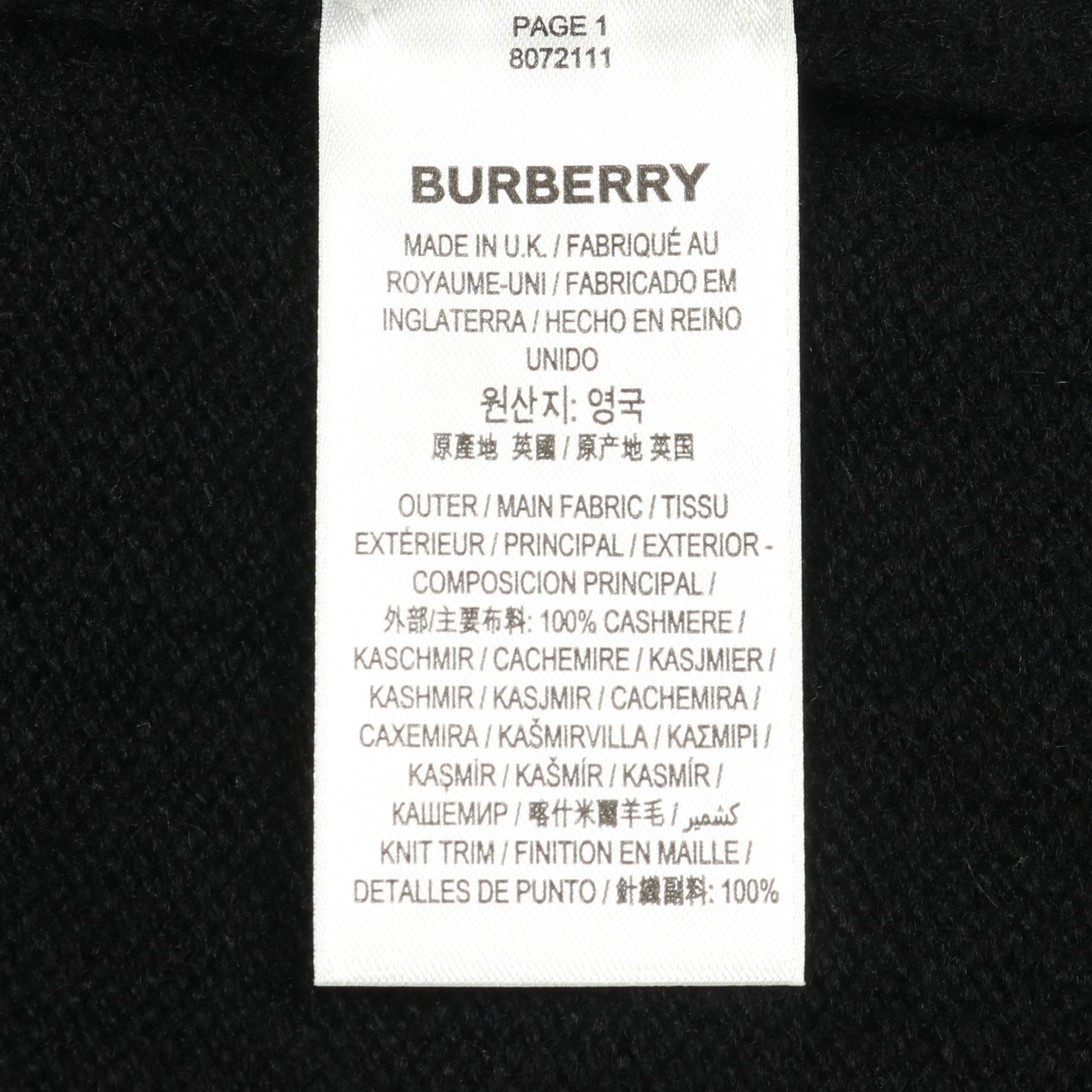 ニット クルーネック カシミヤ ブラック バーバリー トップス BURBERRY