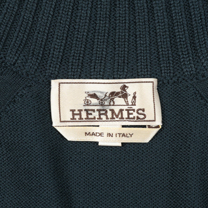 H柄 ブルゾン ブルーグリーン 切替 エルメス アウター HERMES