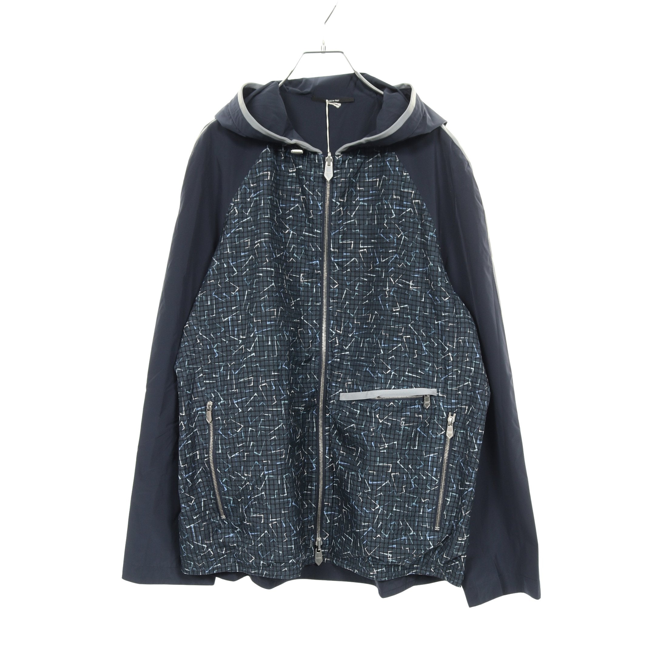 ジップアップパーカー ブルゾン ナイロン ネイビー ダークグリーン