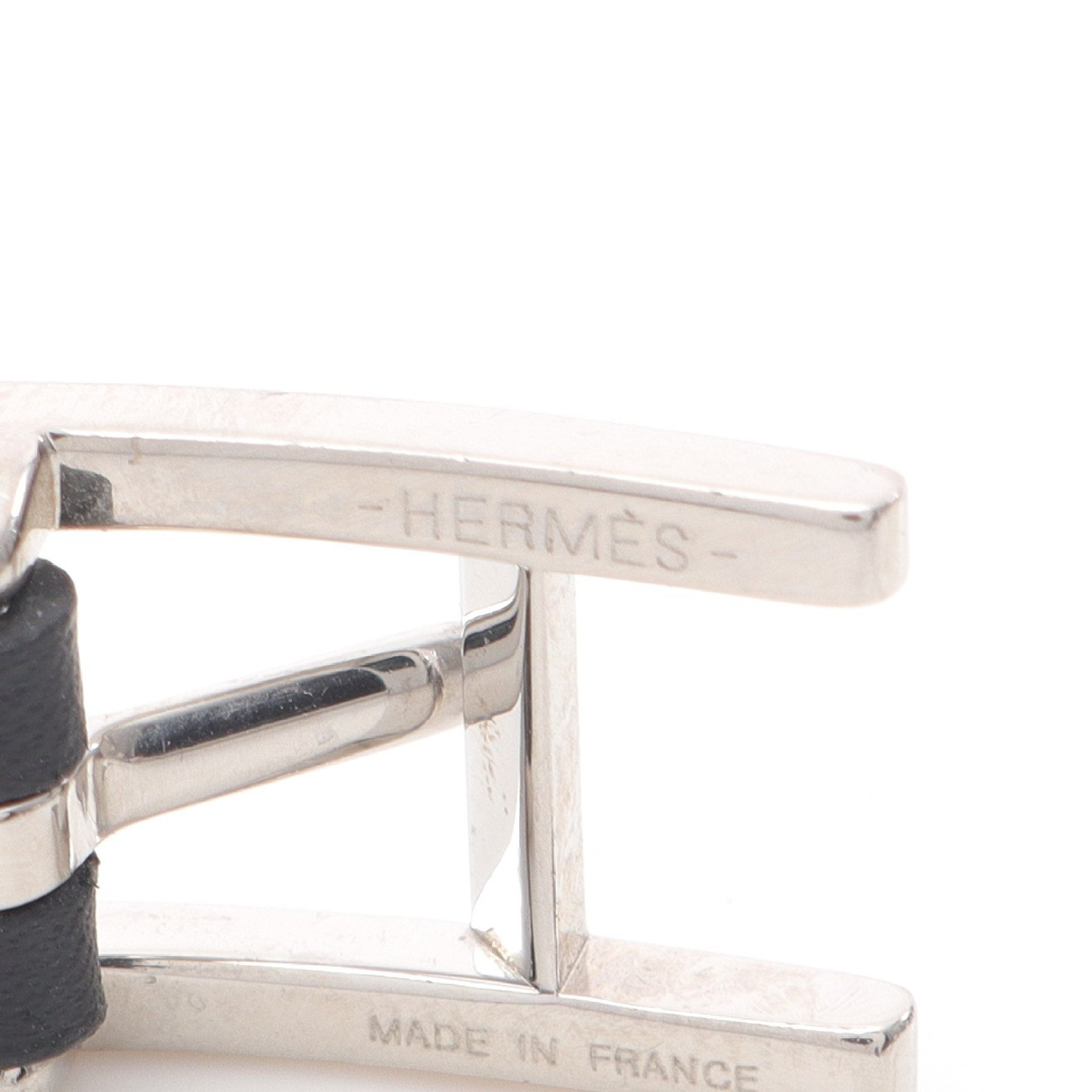 アピ3 ロング ブレスレット レザー シルバー ブラック エルメス – RECLO