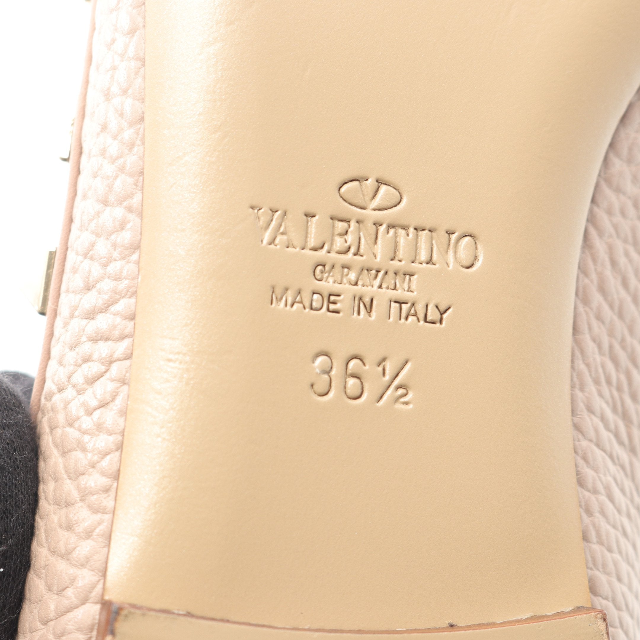 ポインテッドトゥ フラットシューズ レザー ピンクベージュ ロック