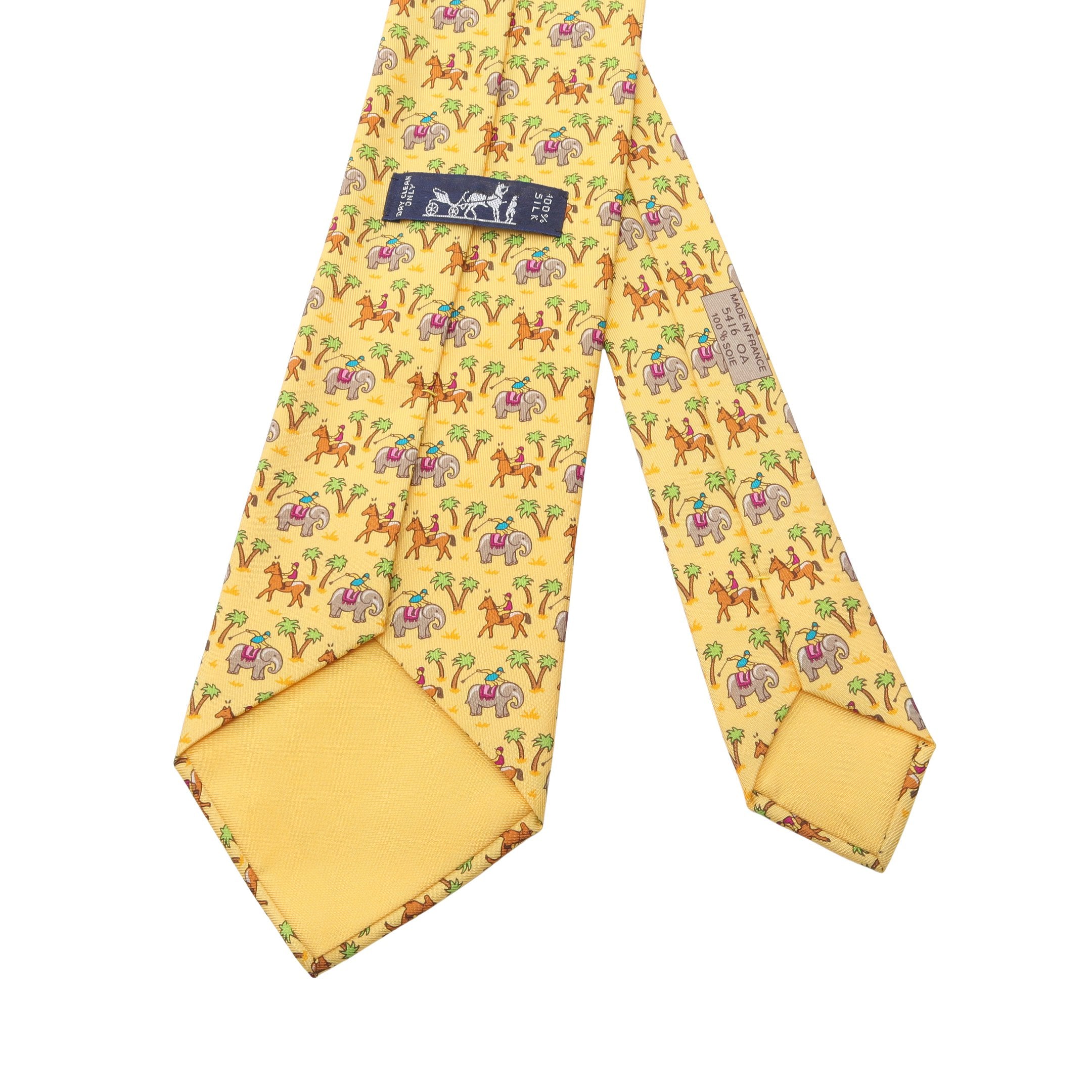ネクタイ 馬柄 像柄 シルク ライトイエロー マルチカラー エルメス – RECLO