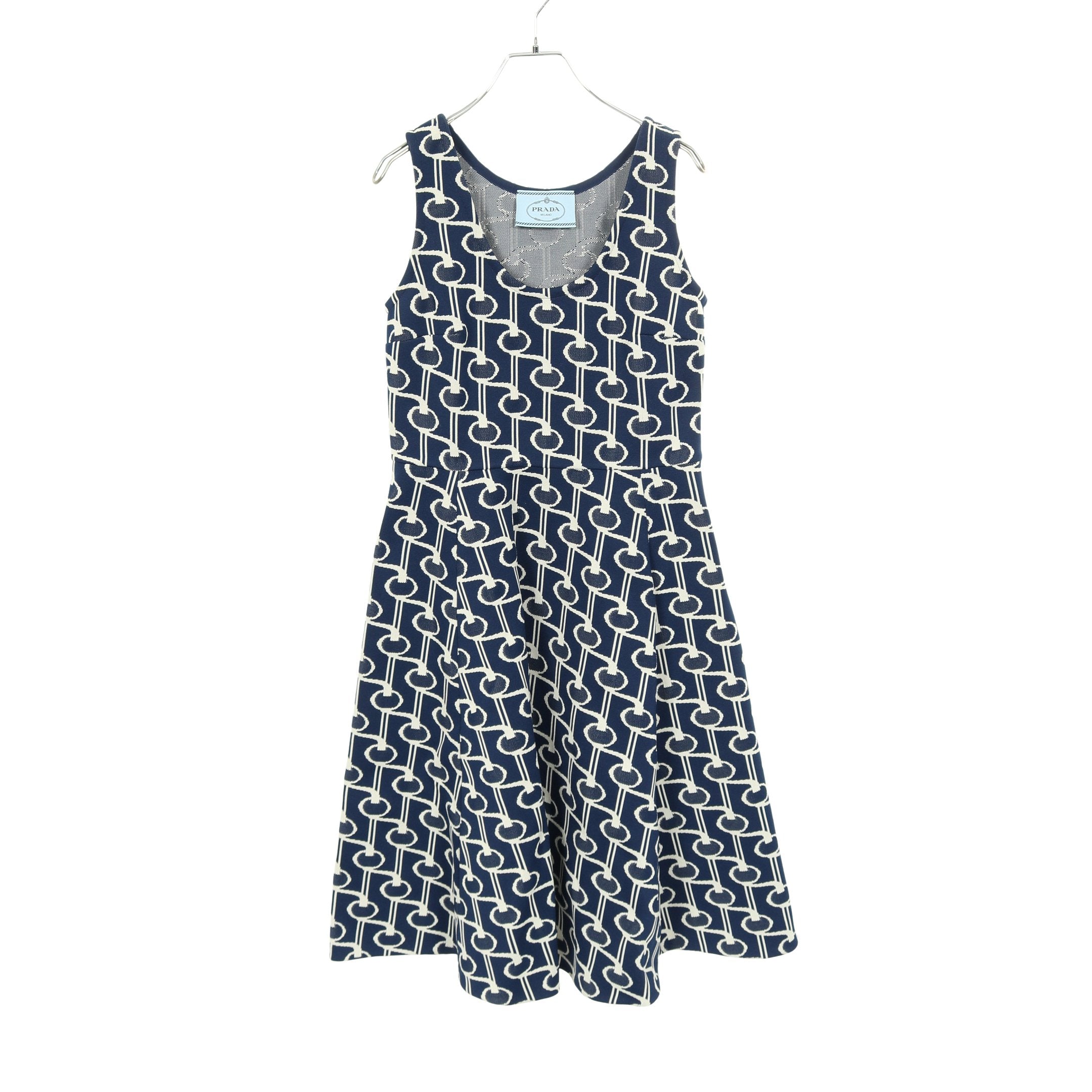 ワンピース ノースリーブ ネイビー オフホワイト プラダ – RECLO