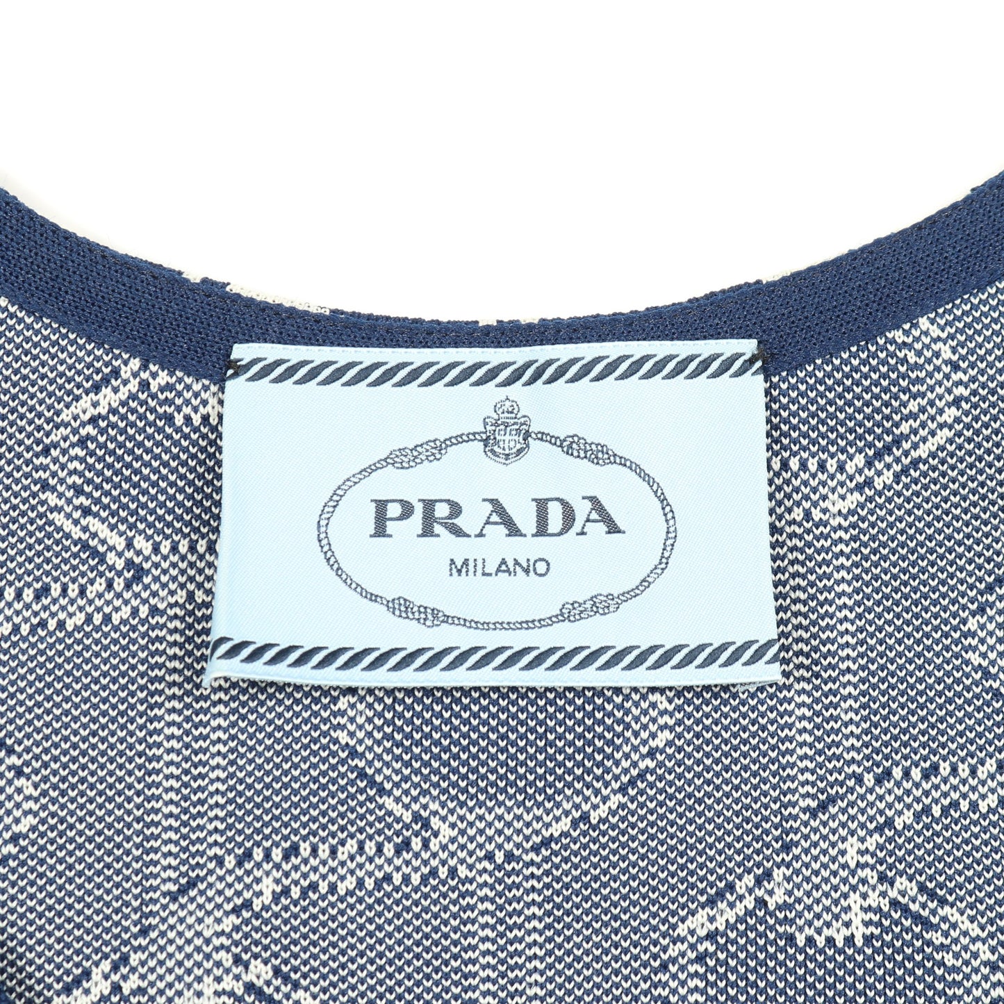 ワンピース ノースリーブ ネイビー オフホワイト プラダ ワンピース PRADA