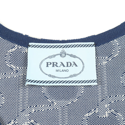 ワンピース ノースリーブ ネイビー オフホワイト プラダ ワンピース PRADA